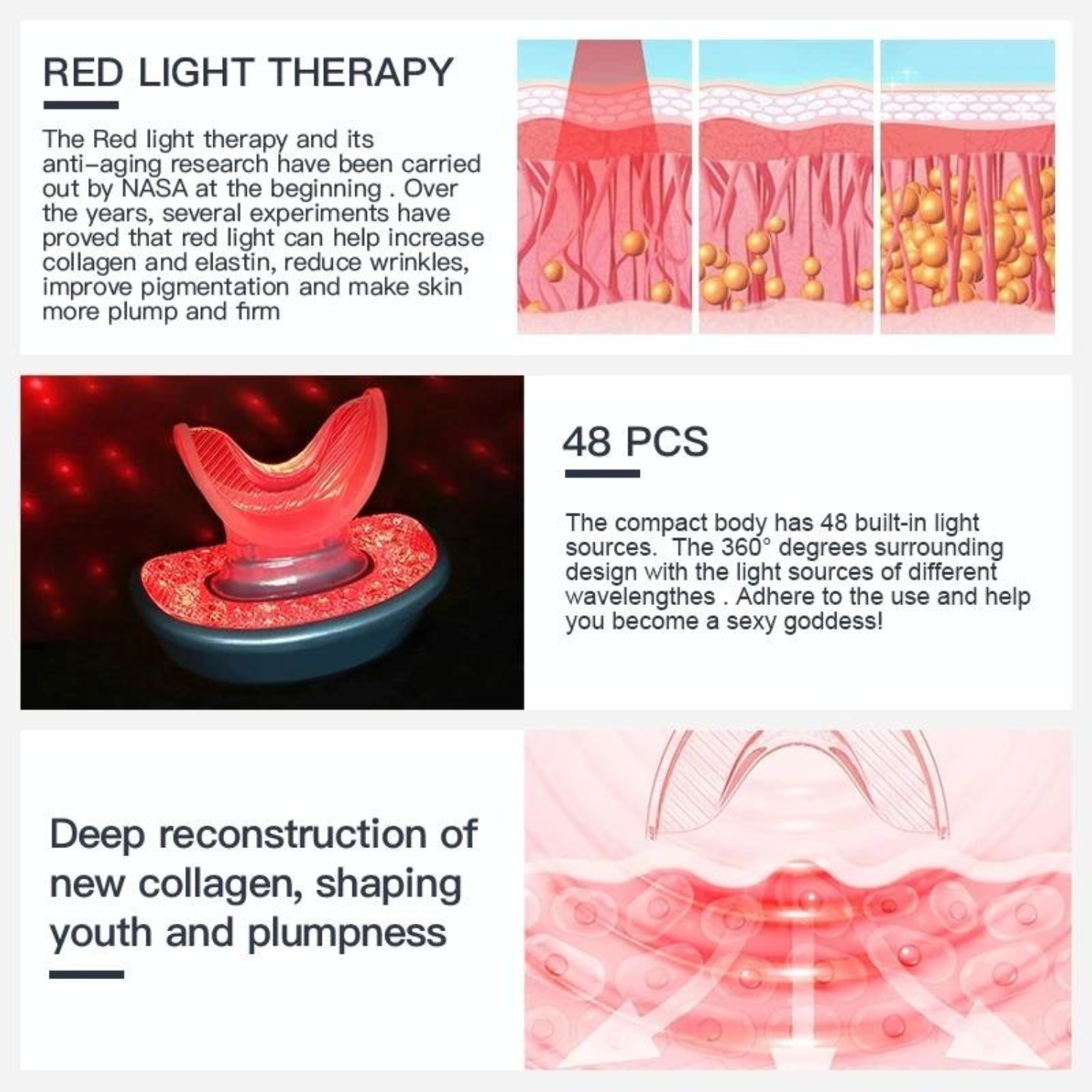 Red Light Therapy for Lips | LED Lip Perfector Plumper Puller lips| Reduce Fine lines