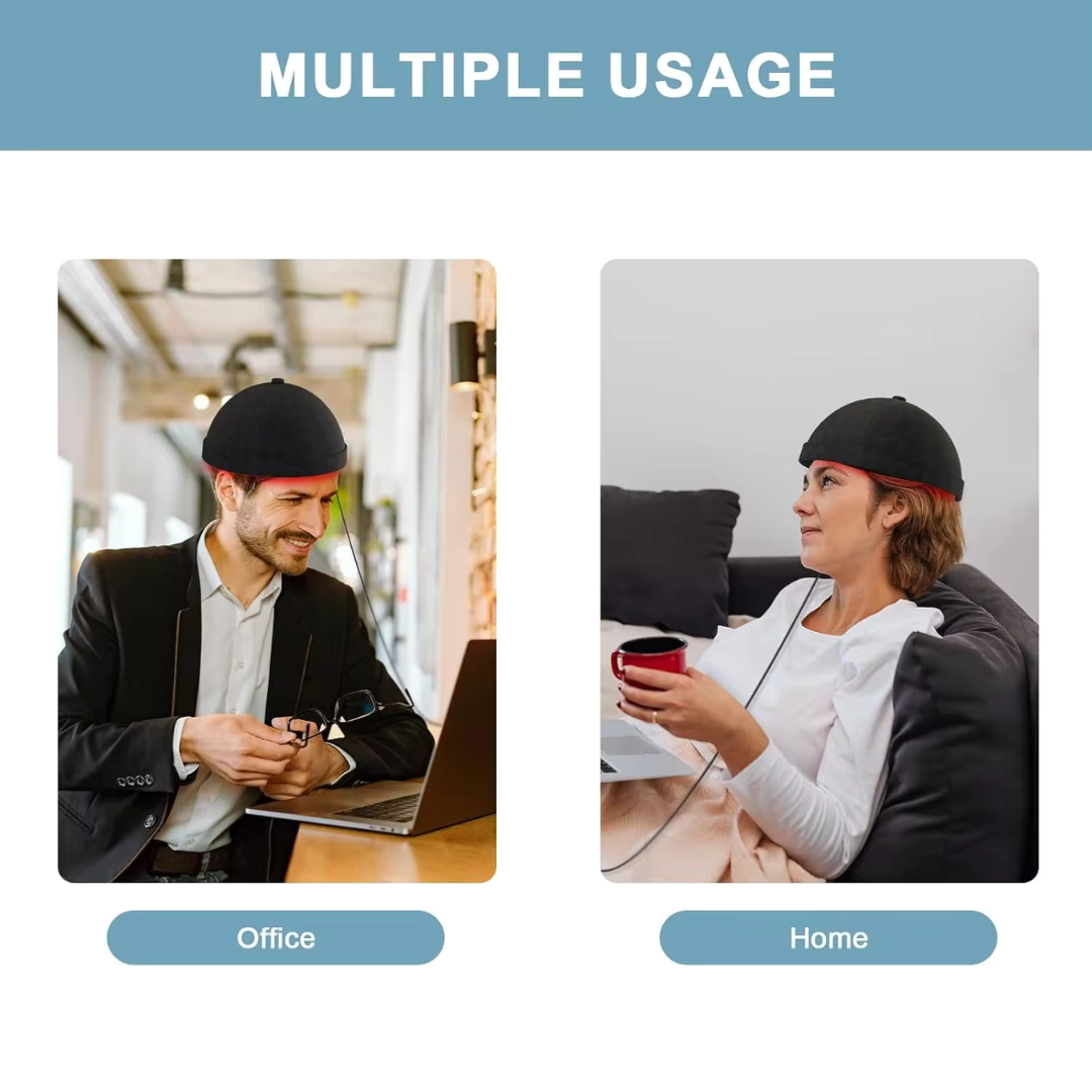 Red & Blue Light Hair Growth Cap – Stimulates Follicles & Promotes Thicker Hair