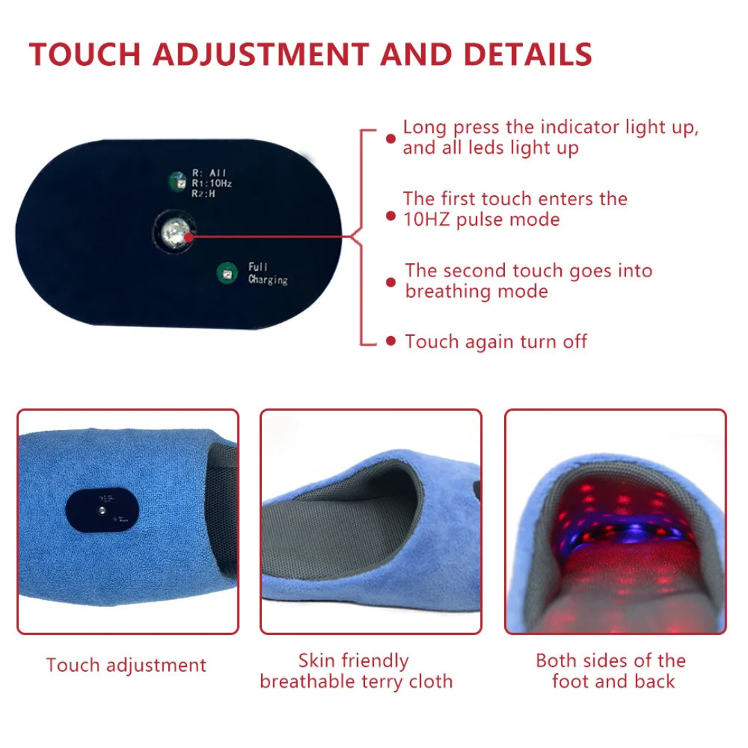 Red Light Therapy Slipper For Foot Pain Relief