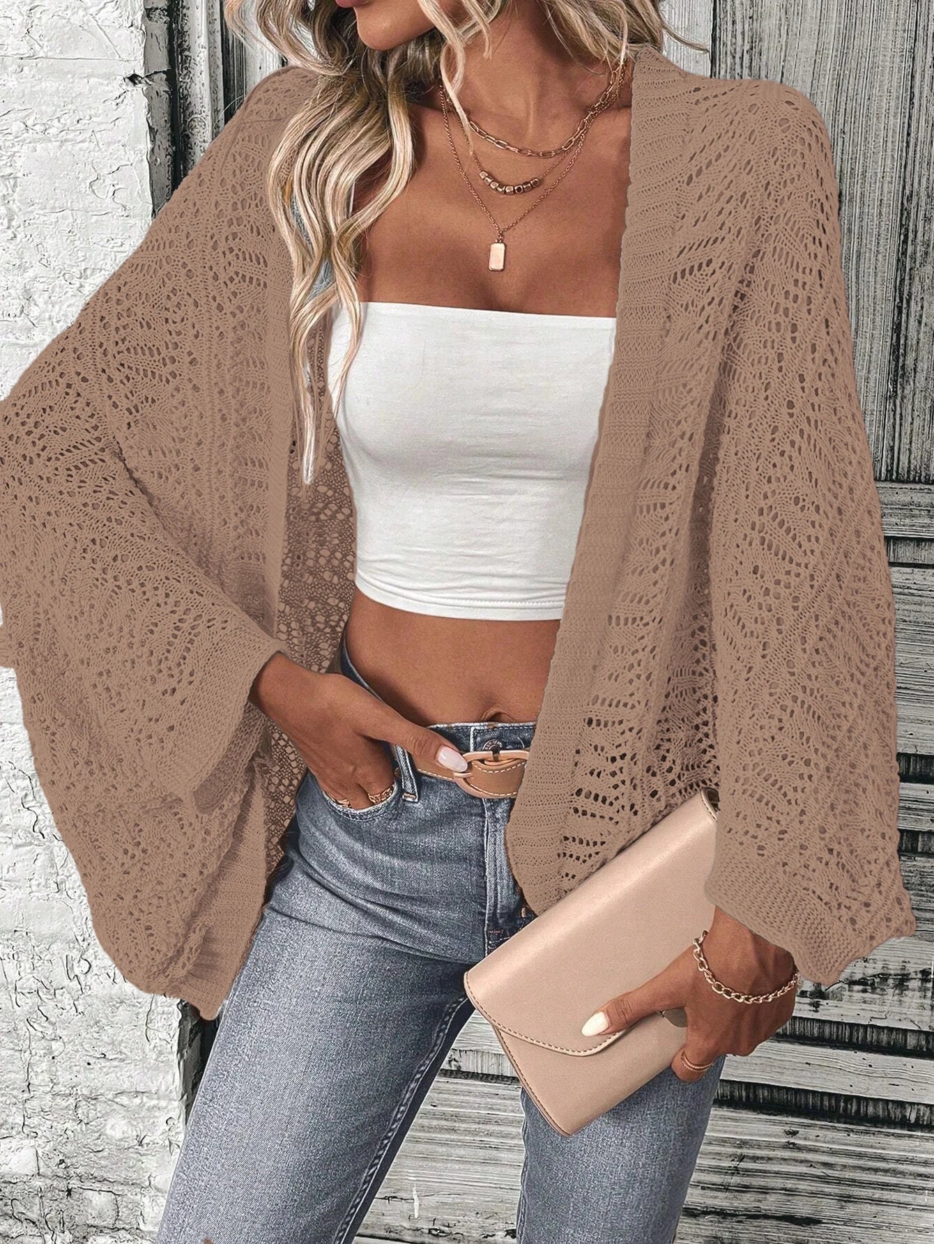 Womens Boho Delicate Summer Cardigan
