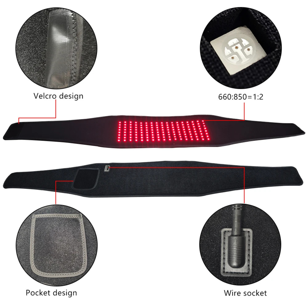 Red Infrared Light Therapy Belt For Abdomen And Back Pain Relief