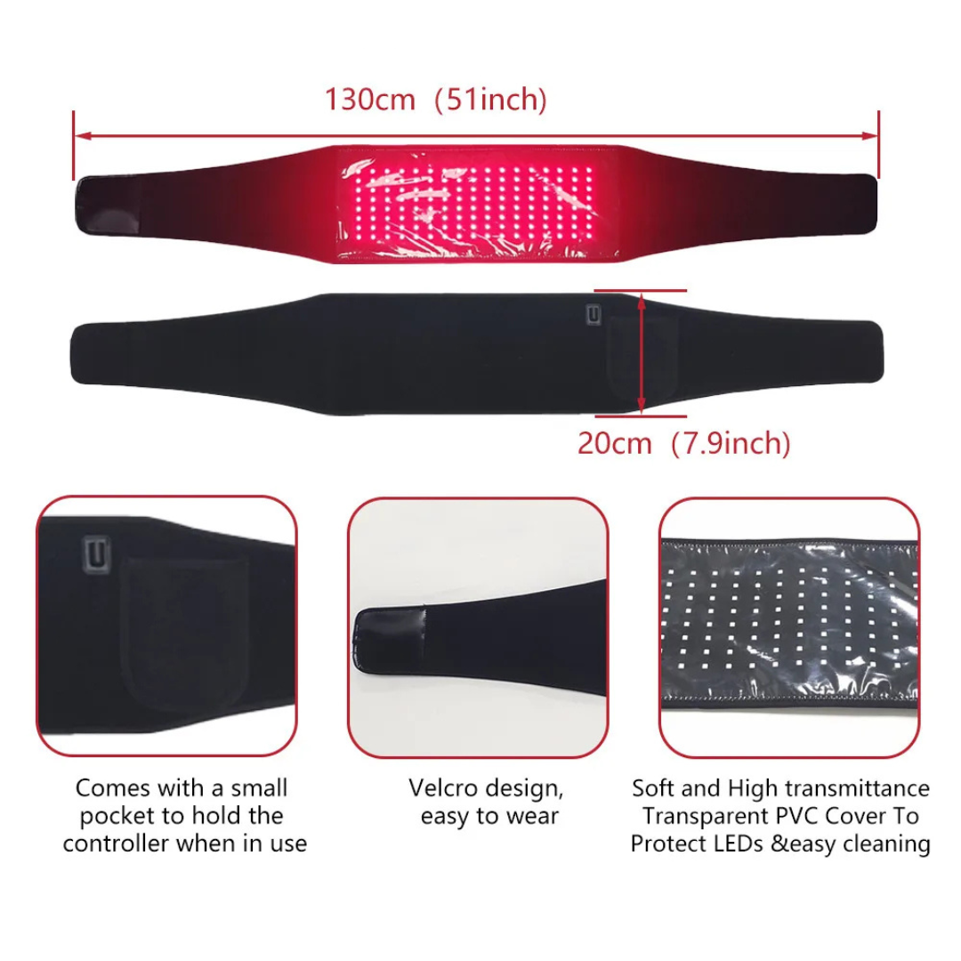 Red Infrared Light Therapy Belt For Abdomen And Back Pain Relief