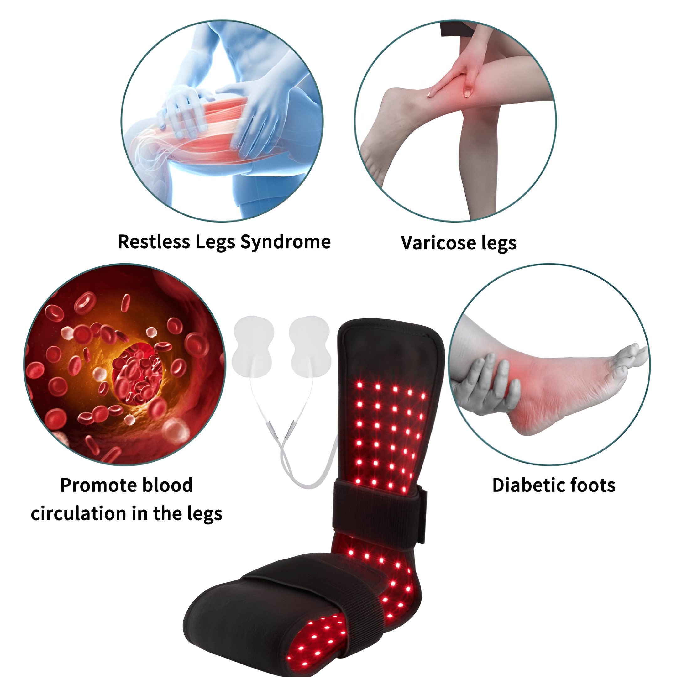 Infrared & EMS Foot Therapy Boot – Red Light & Pulse for Pain Relief-2PCs
