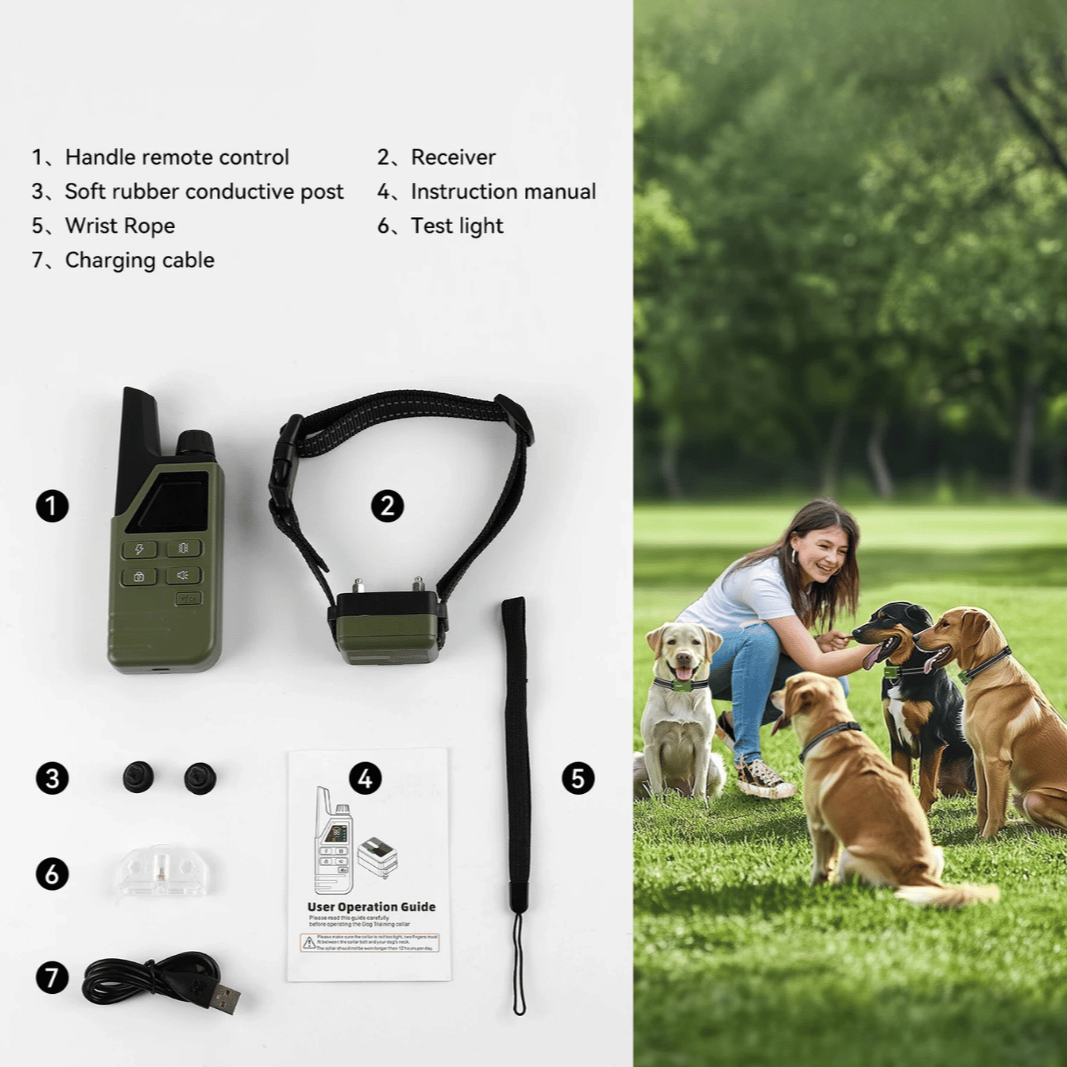 Shock Collar for Dogs | Electric e-Collar with LCD Remote Control Zap for Stubborn & Aggressive Dogs | Large & Small Breeds, Waterproof