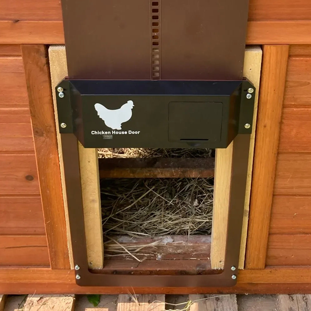 DuskiDeni Automatic Chicken Coop Door - Smart Light Sensor Poultry Opener - Predator Proof Waterproof Battery Powered Duck House Gate