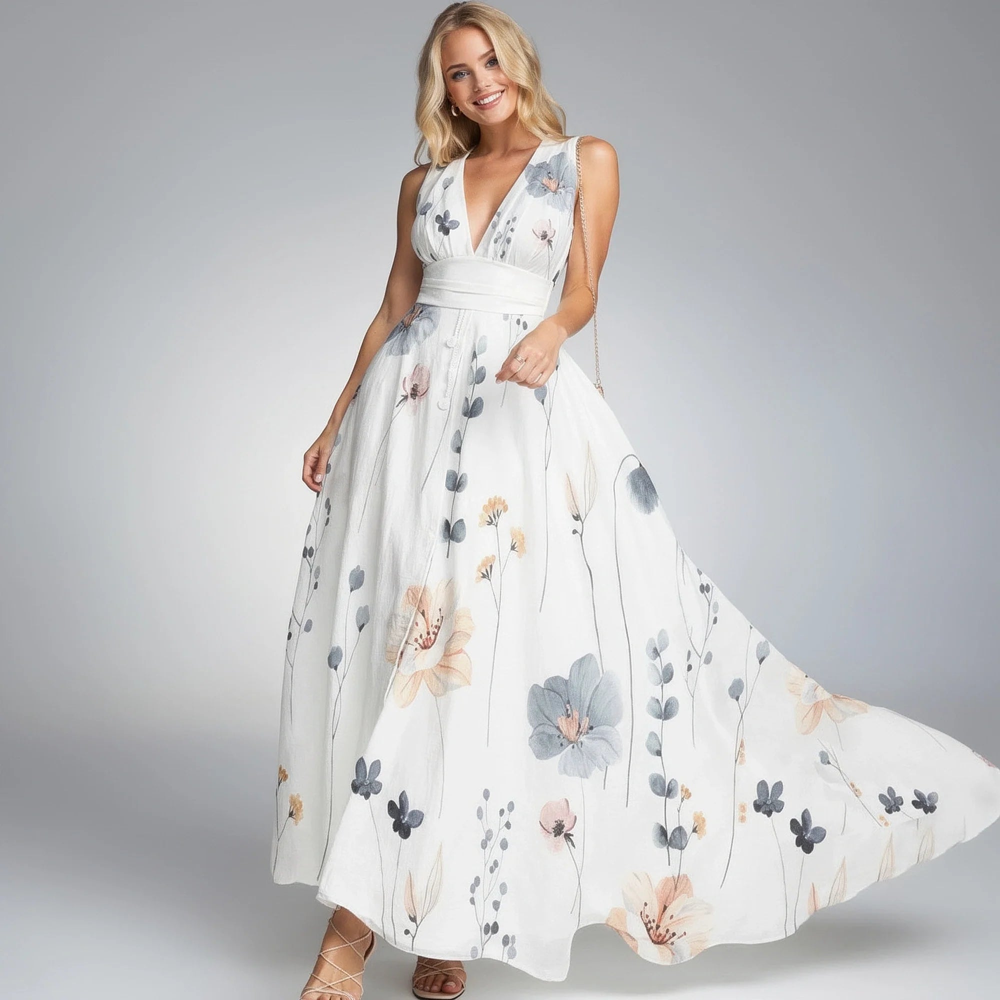 Women's Summer V-neck Elegant Maxi Dress