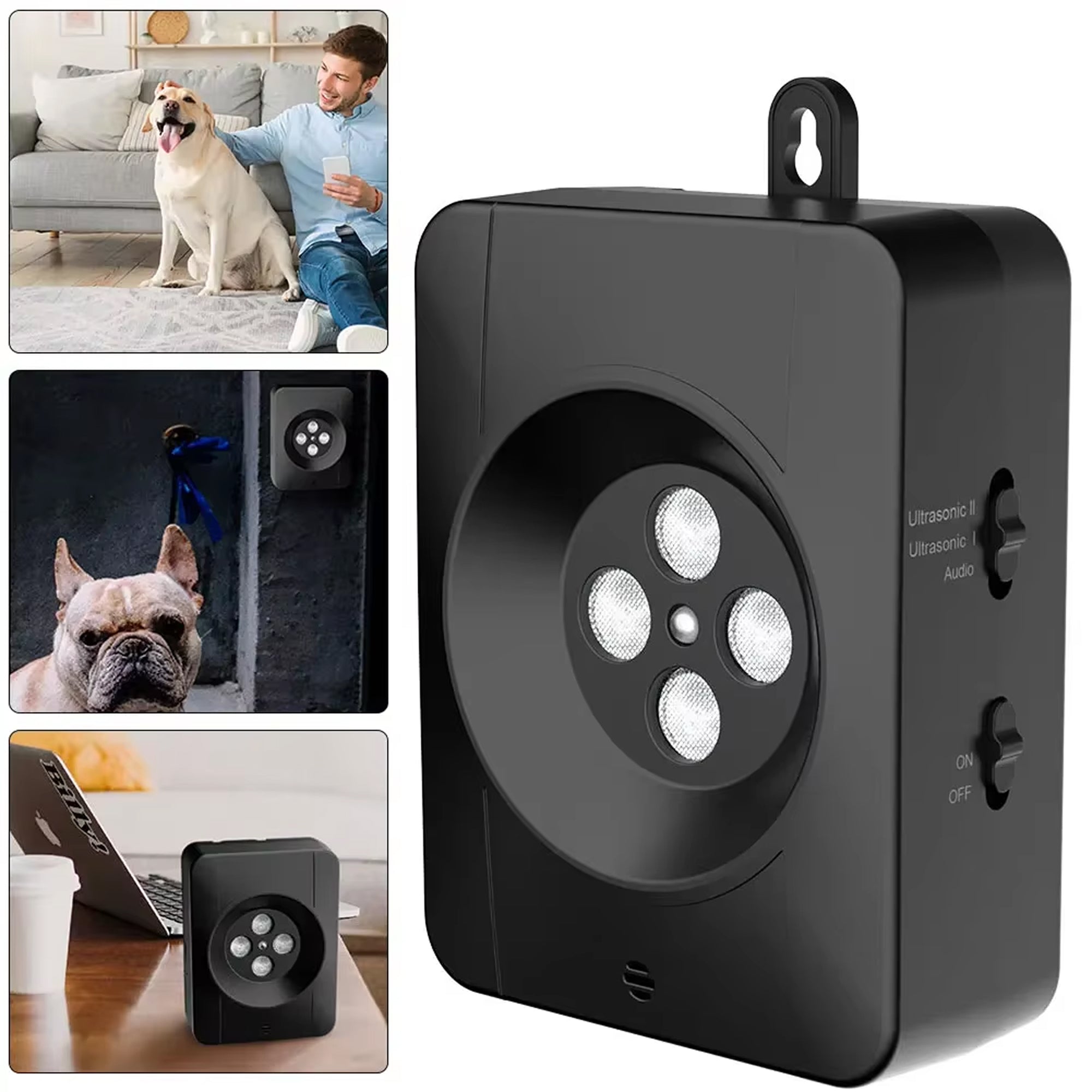 Barkren 3-in-1 Ultrasonic Dog Bark Control Device - 50ft Range Anti-Barking Training Tool, IP65 Waterproof Deterrent for Indoor & Outdoor Use, Humane