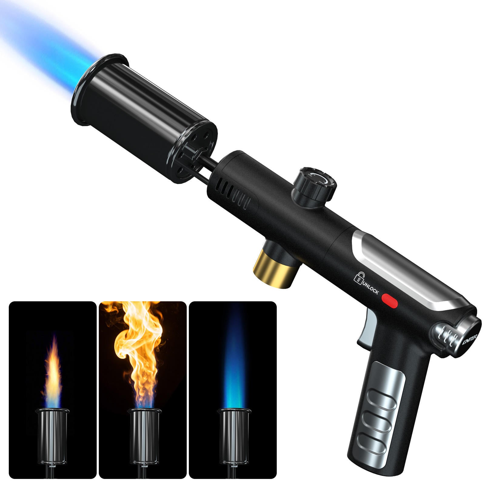 Blazorams Propane Torch Gun | Windproof Flame | Steel Copper Body | Refillable Tank | Ergonomic Design