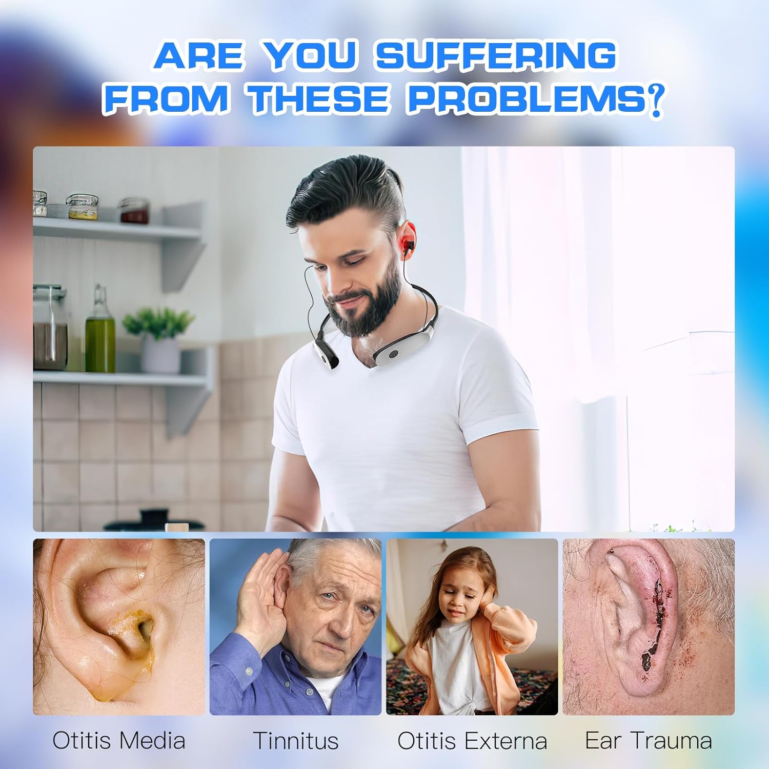 Red Light Therapy For Ears | 650nm Laser Tech | Dual Ear Nasal Probe | Long Battery | Non Invasive