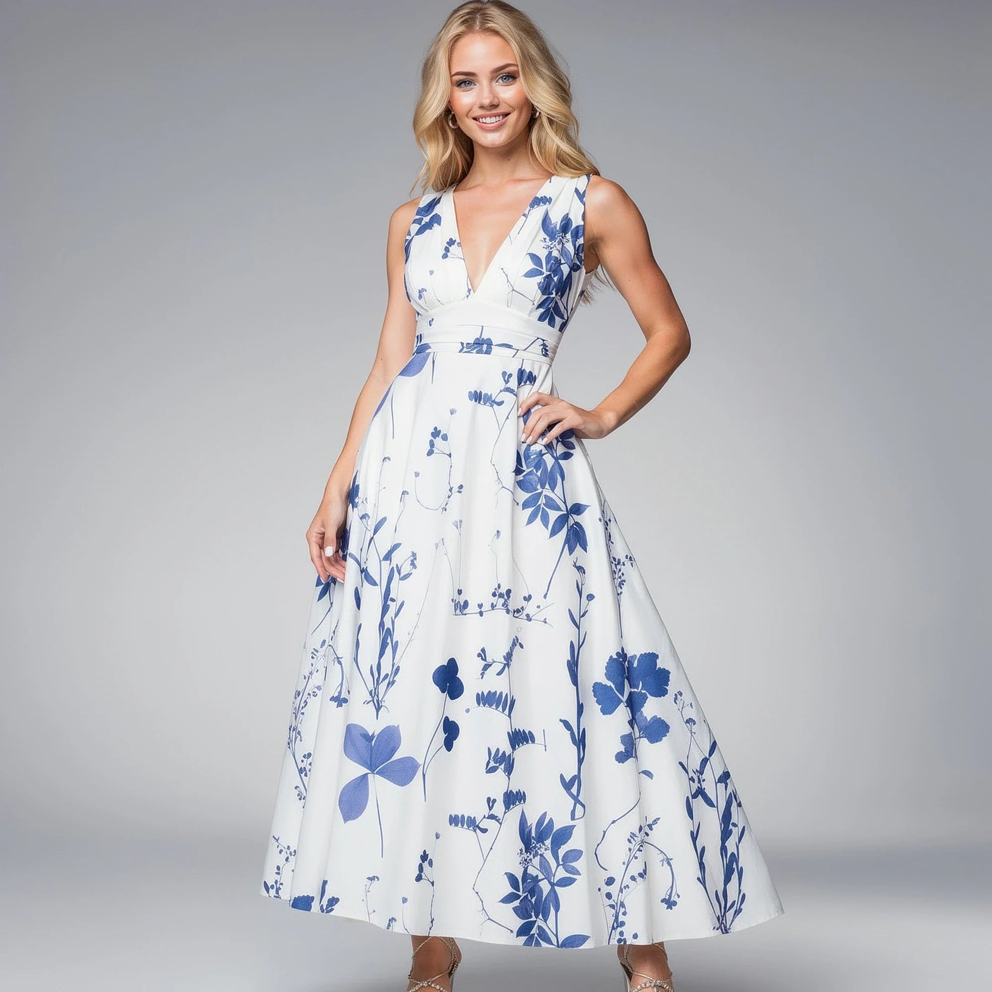 Women's Summer V-neck Elegant Maxi Dress
