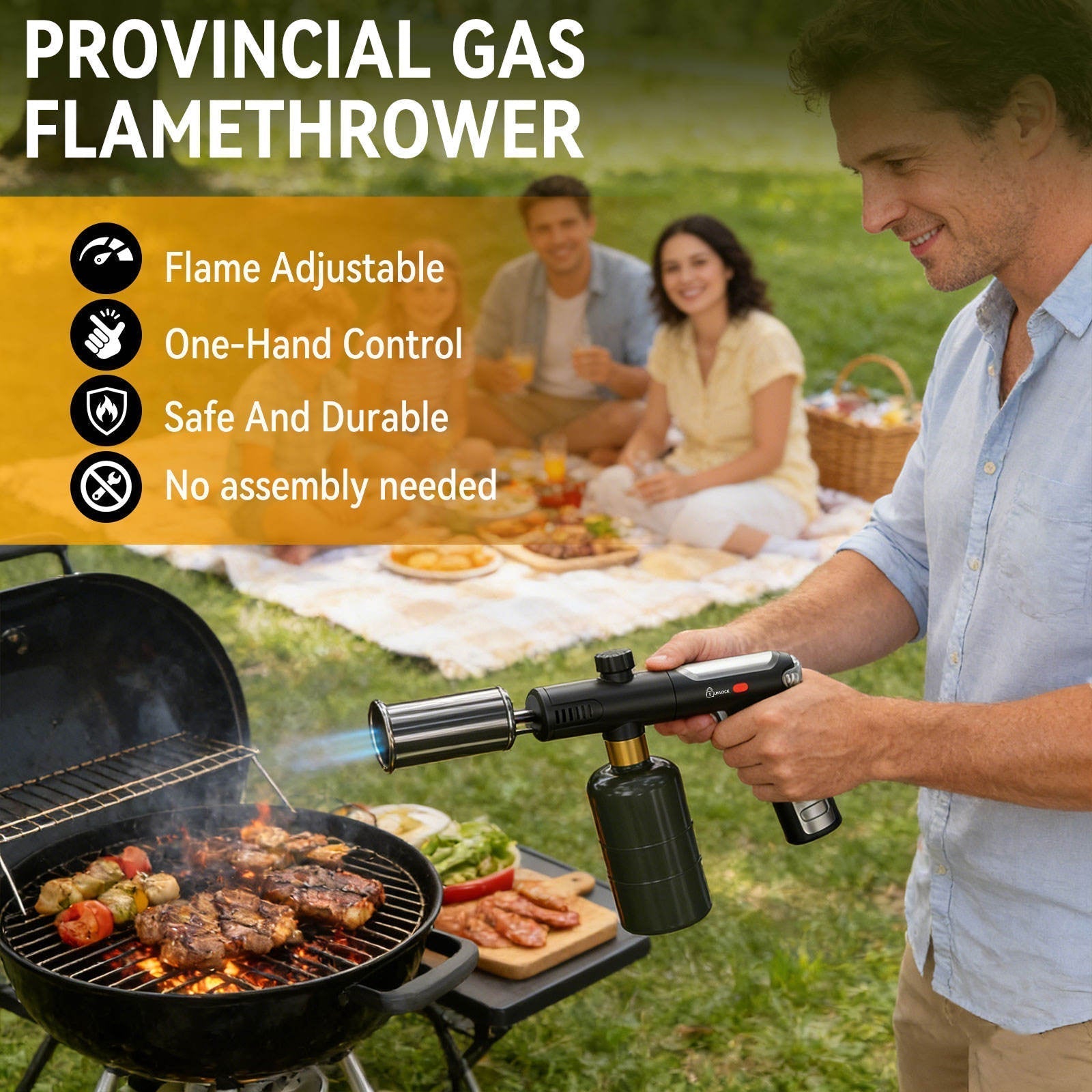 Blazorams Propane Torch Gun | Windproof Flame | Steel Copper Body | Refillable Tank | Ergonomic Design