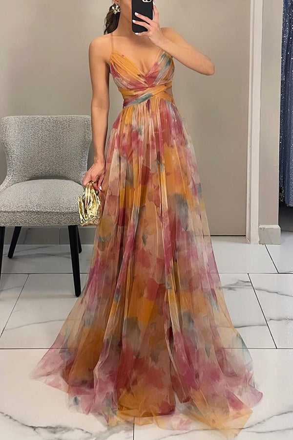 Women's Dress | V-Neck & Flowing Skirt with Dramatic Effect