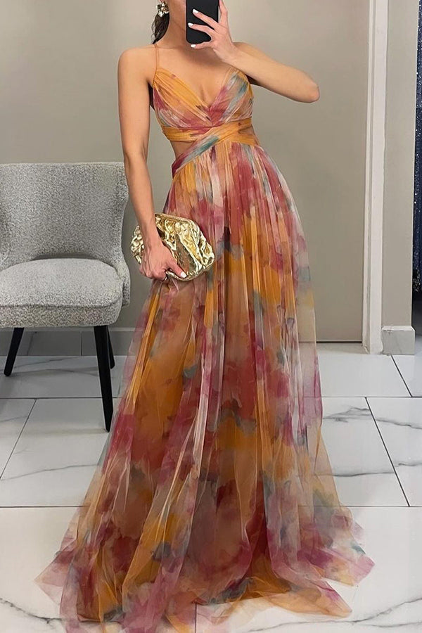 Women's Dress | V-Neck & Flowing Skirt with Dramatic Effect