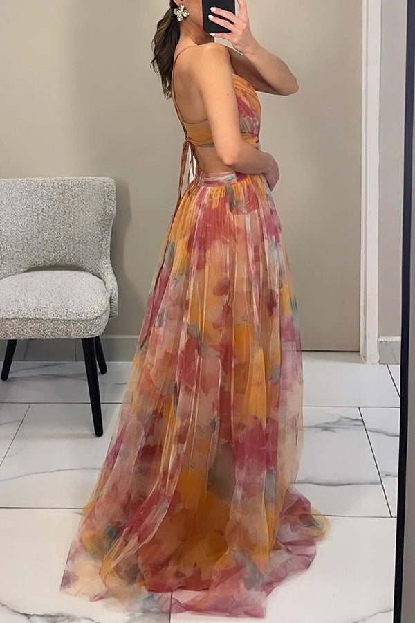 Women's Dress | V-Neck & Flowing Skirt with Dramatic Effect