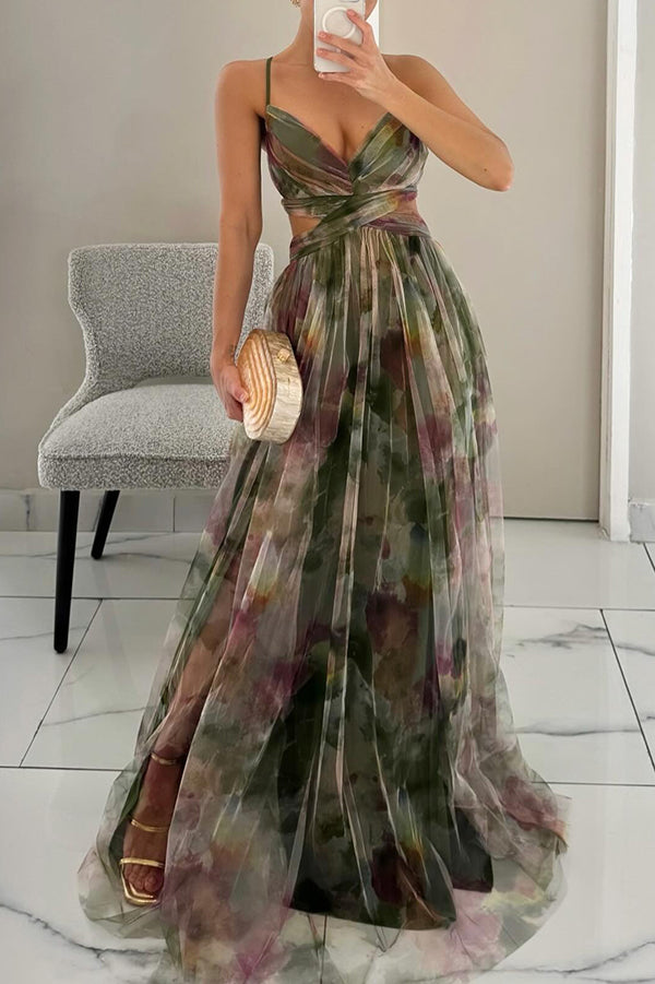 Women's Dress | V-Neck & Flowing Skirt with Dramatic Effect