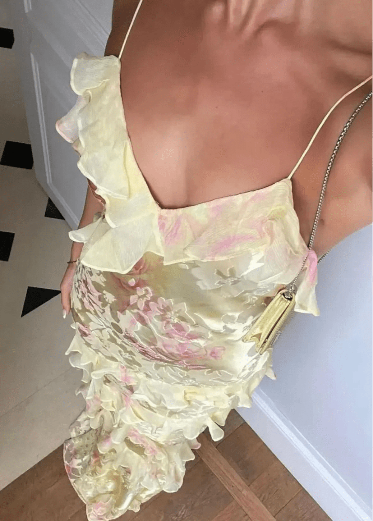Airborne Yellow Floral Maxi Dress With Ruffles