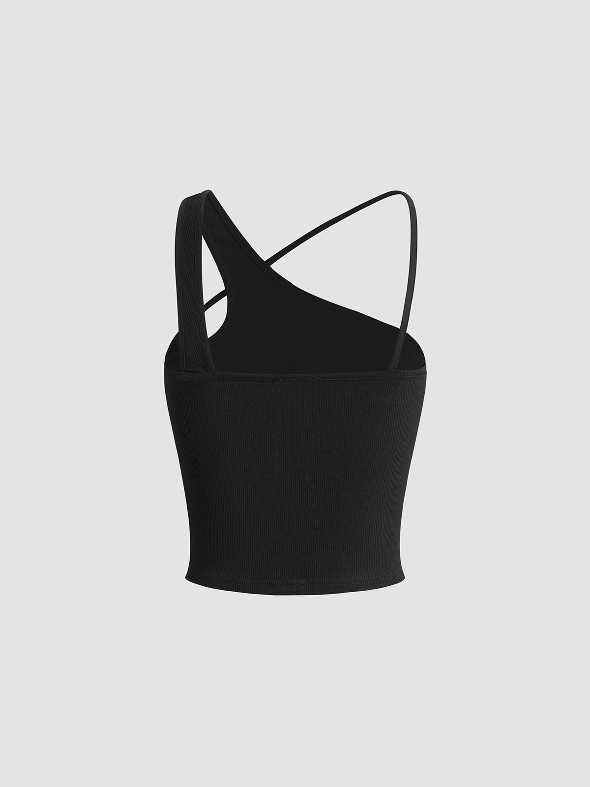 Women’s One-Shoulder Sports Bra Asymmetrical Workout Bra with Removable Pads & High Support