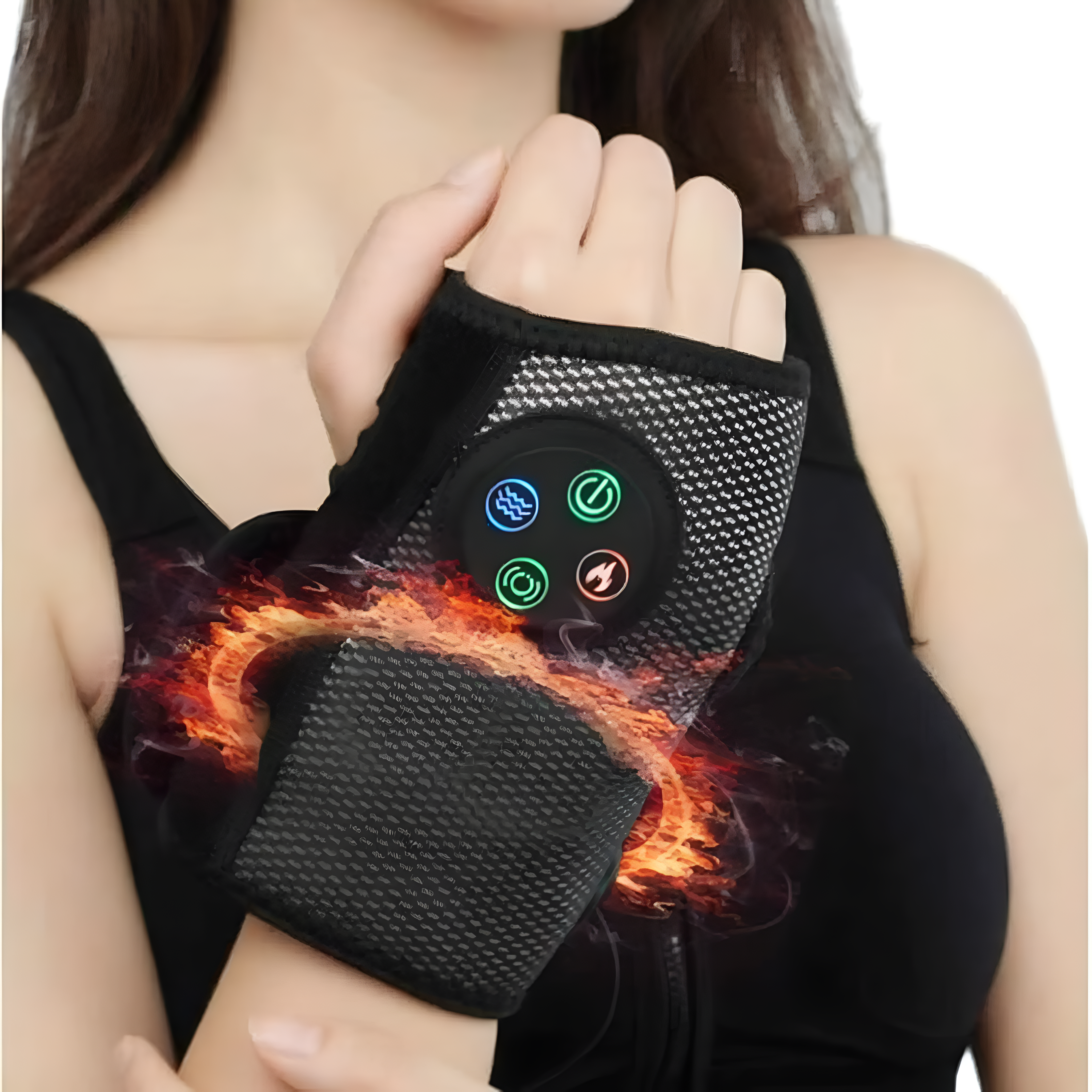 Heated Wrist Massager Machine Wrap with Compression - Wrist and Hand Massager Device for Wrist Tendonitis, Carpal Tunnel and Hand Pain Relief