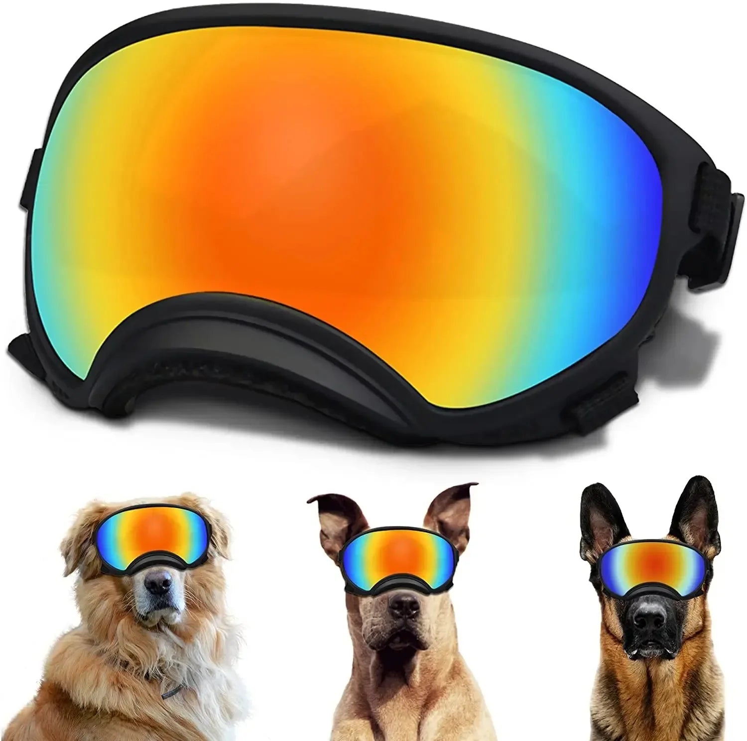 Dog Sunglasses, Waterproof UV Dog Goggles for Small, Medium and Large Dogs, Eye Protection, Mulitcoloured