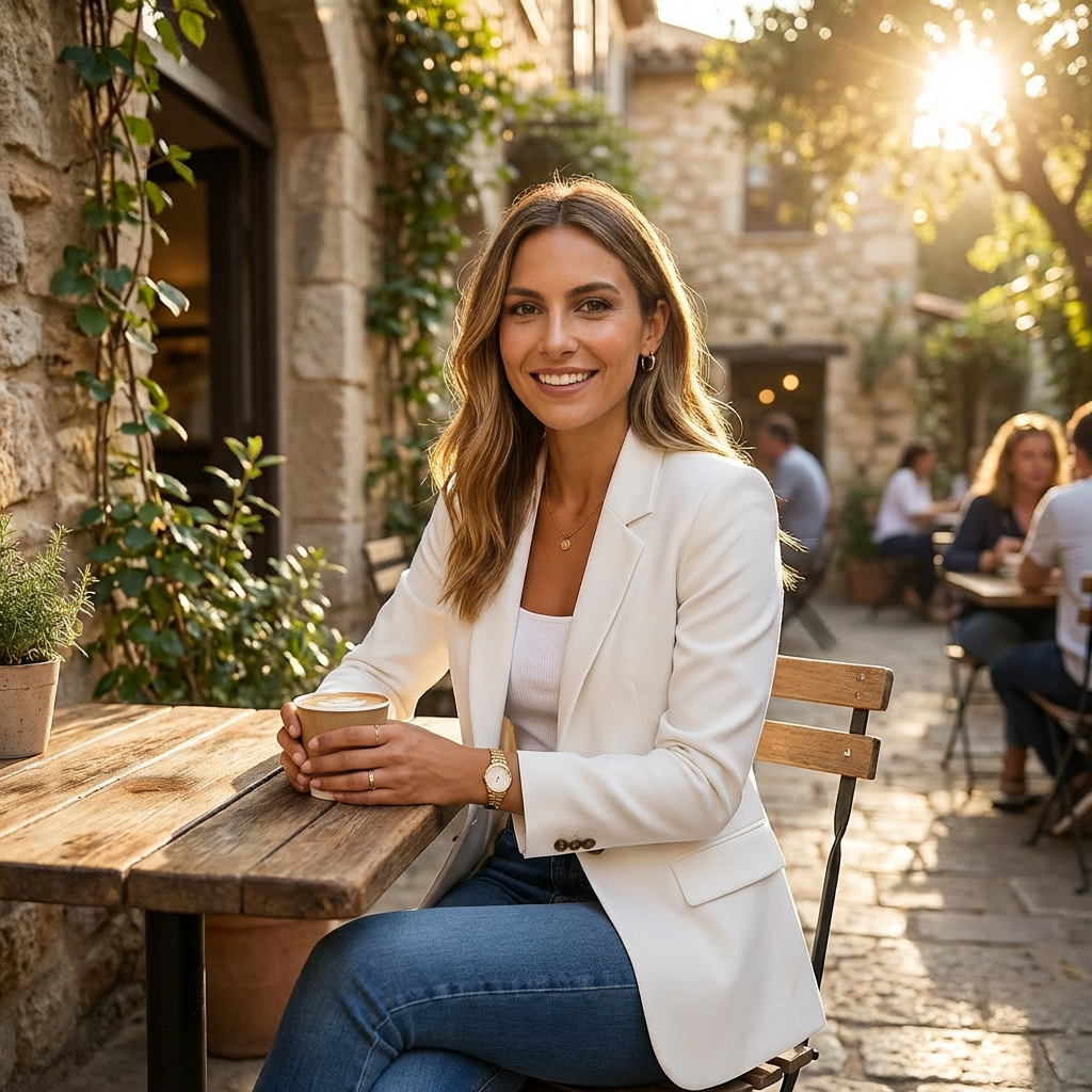 Women's Blazer with One-Button Closure and Classic Lapel | Elegant