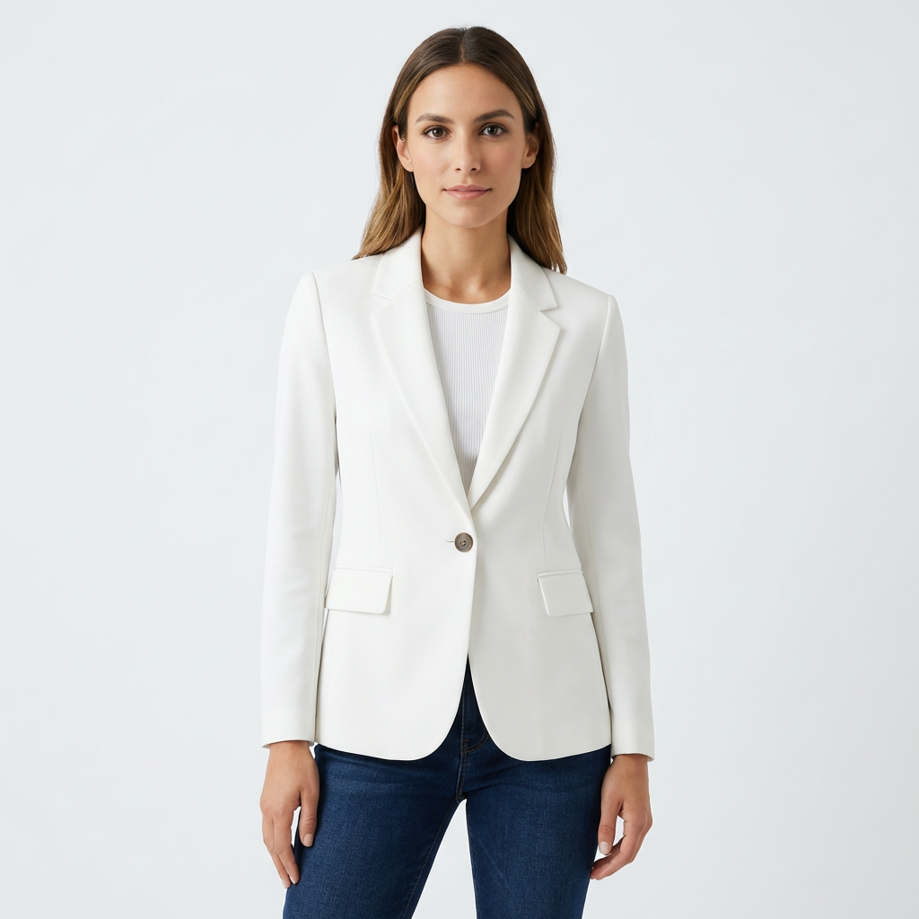 Women's Blazer with One-Button Closure and Classic Lapel | Elegant