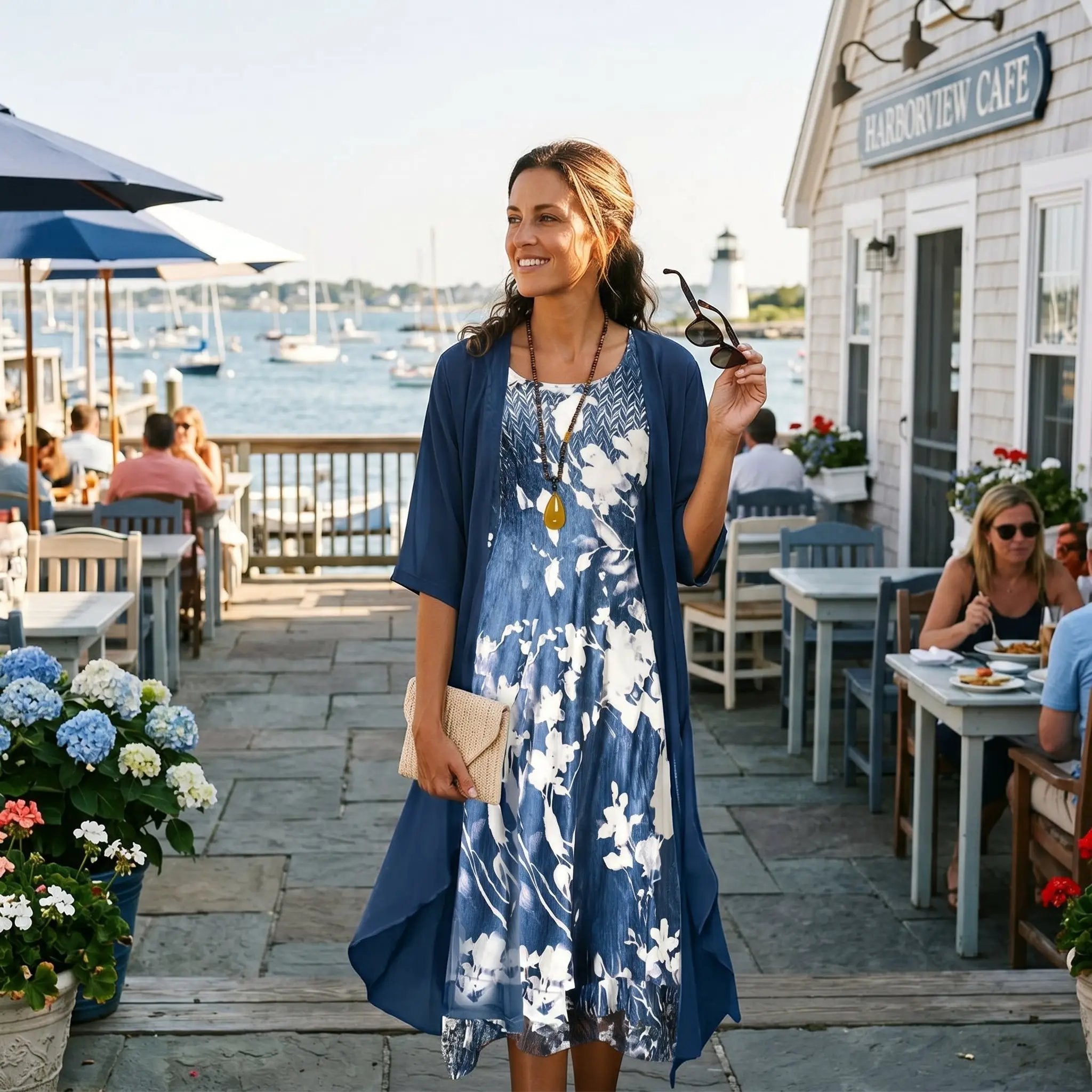 Women’s Floral Dress and Cardigan Set