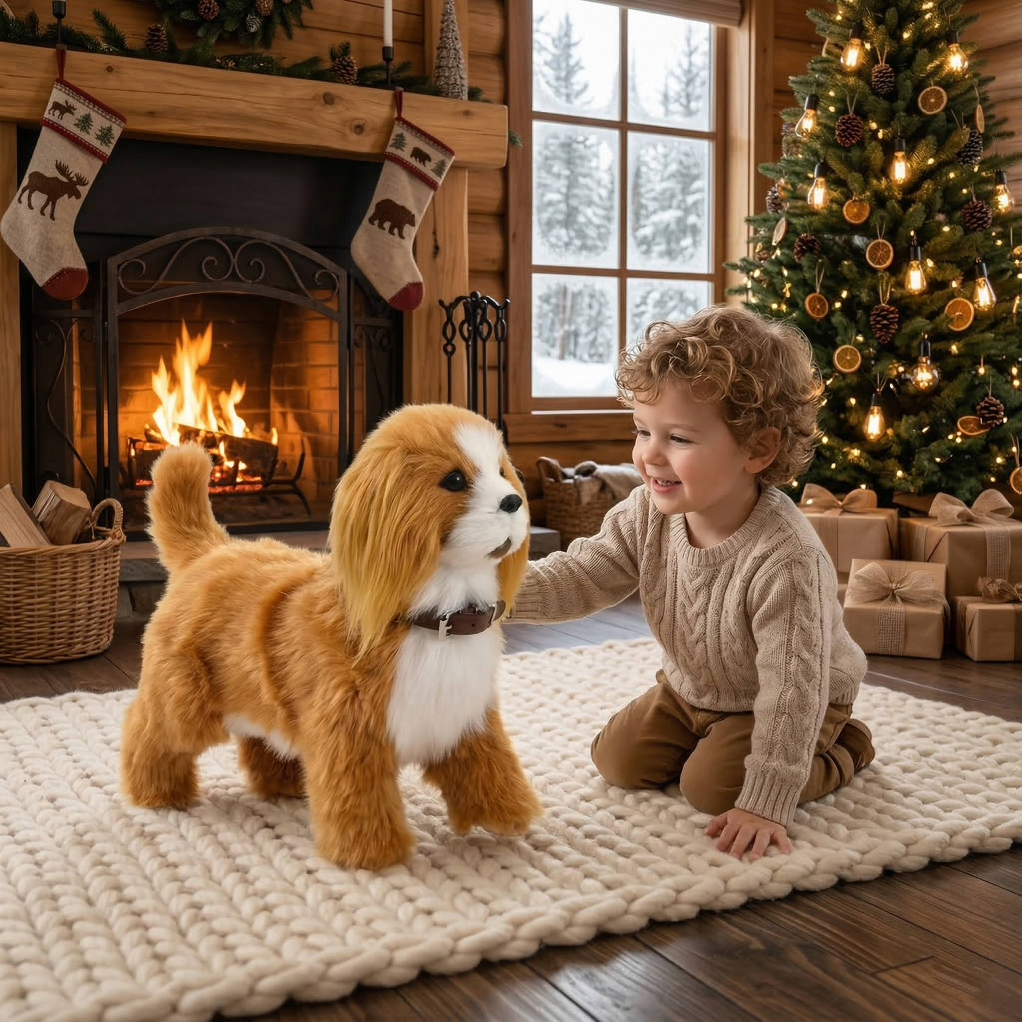 Realistic Interactive Dog Robot, Walking, Barking & Wagging Dog