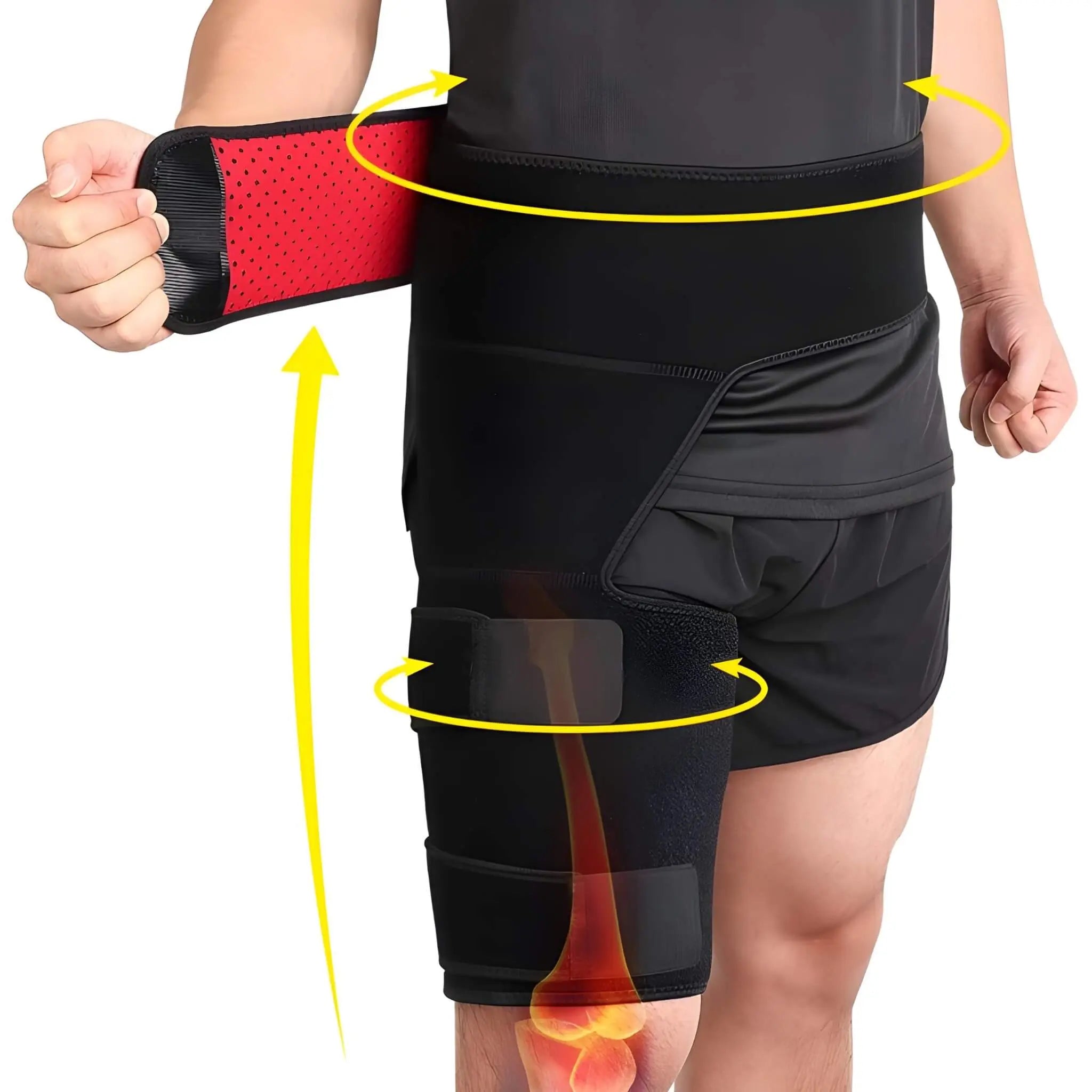 Groin & Hip Compression Brace | Thigh Wrap Support for Sciatica, Hamstring & Quad Strain