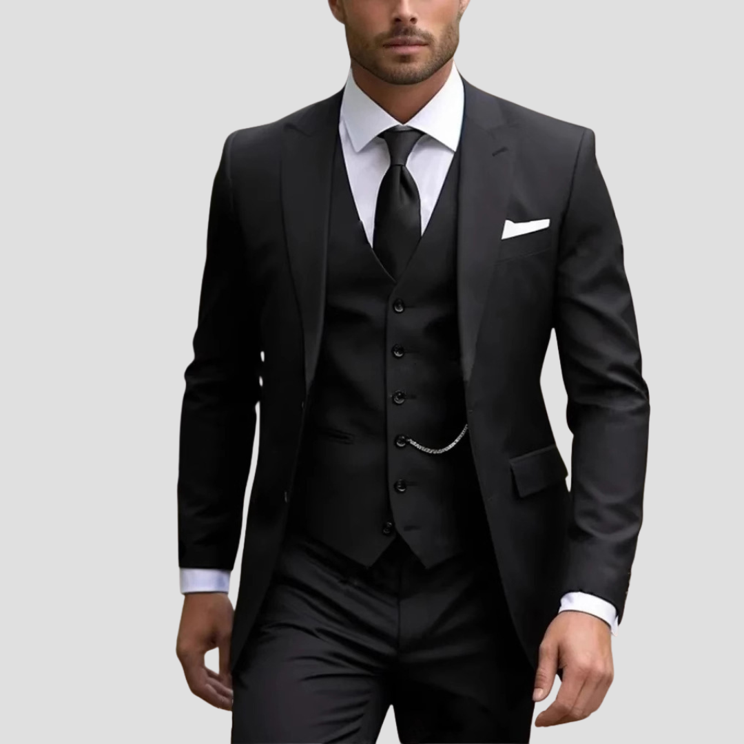 Men’s Three Piece Slim Fit Tailored Formal Suit Set