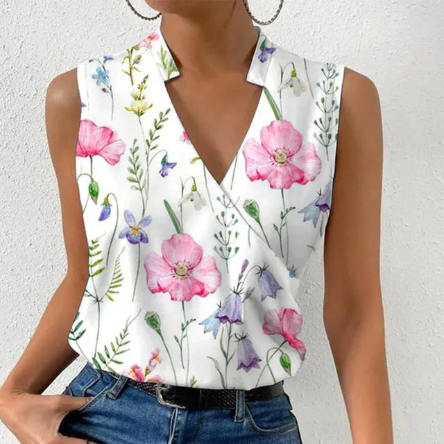 Lightweight Summer Top with V-Neck