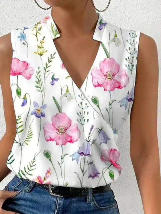 Lightweight Summer Top with V-Neck