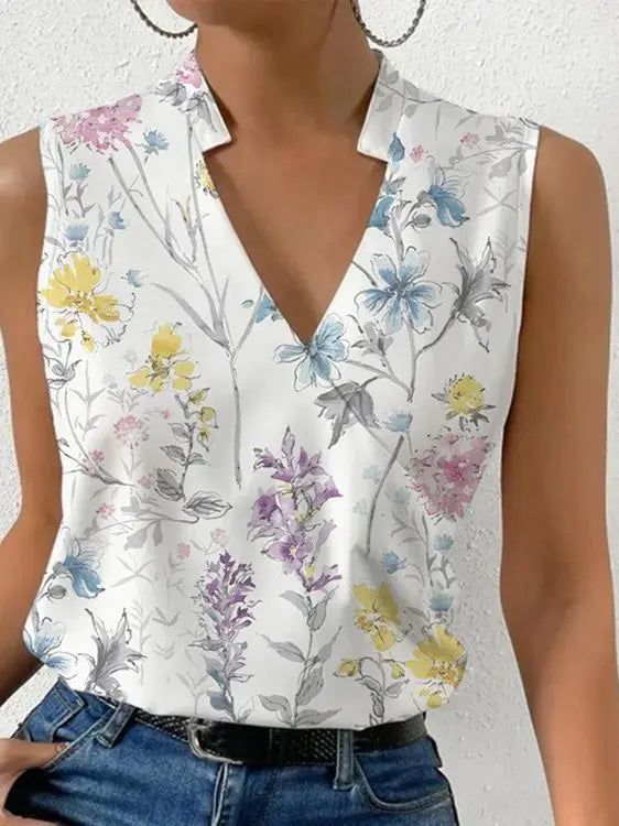 Lightweight Summer Top with V-Neck