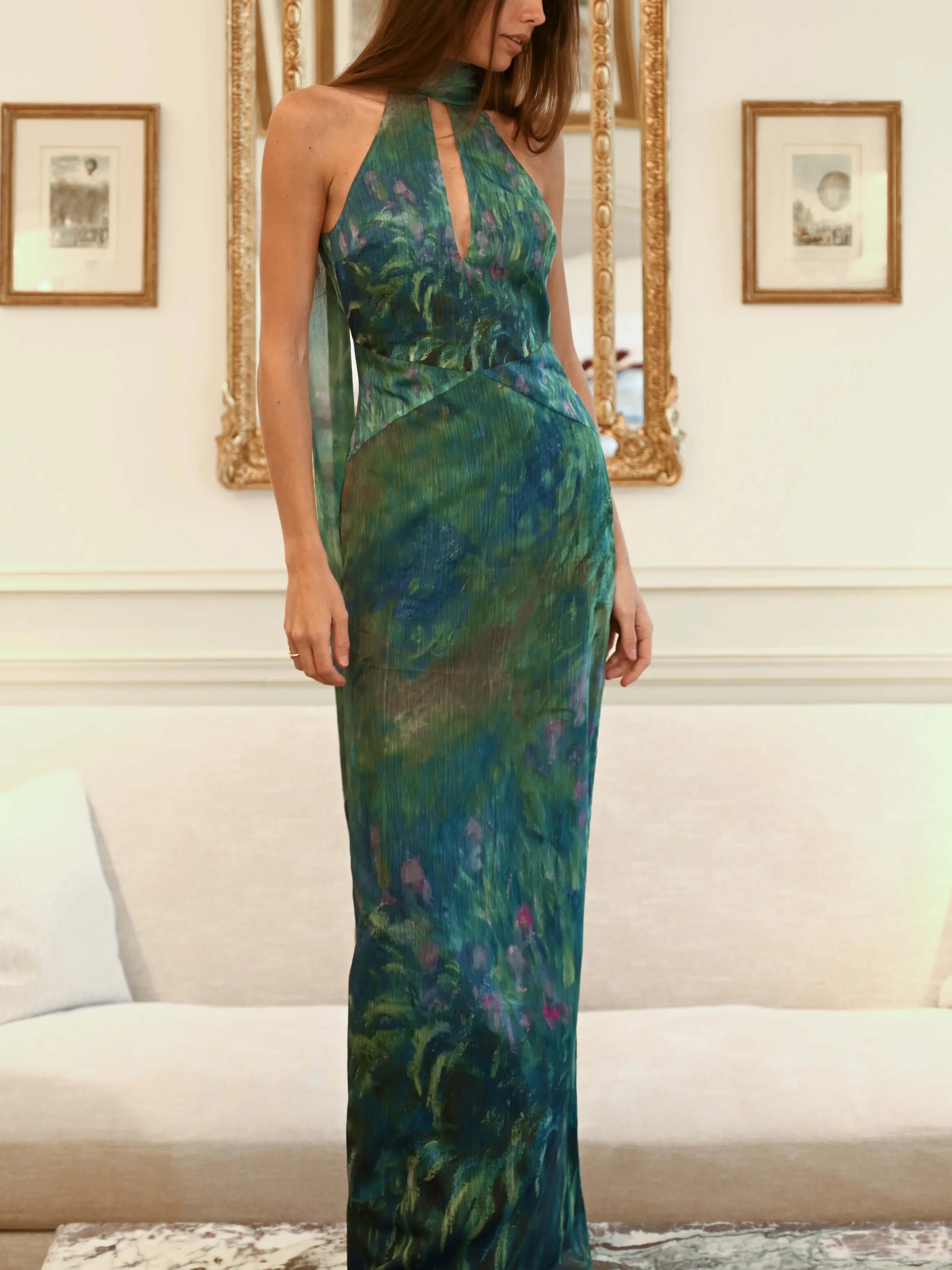 Monet Inspired Maxi Dress for Elegant Style