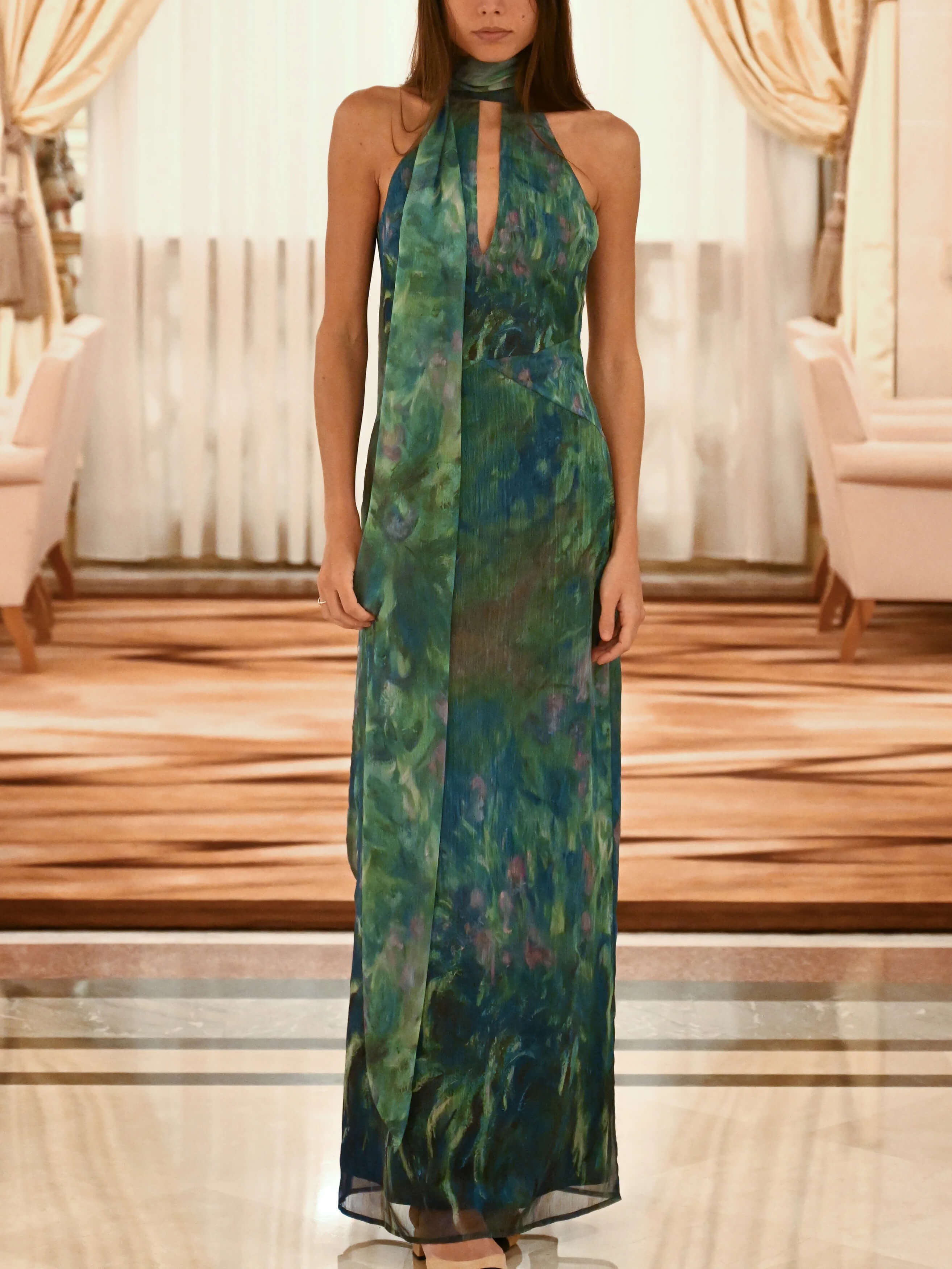 Monet Inspired Maxi Dress for Elegant Style