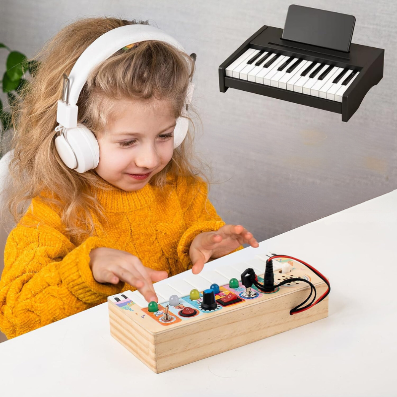 Montessori Piano Sensory Toy Set with with LED Light
