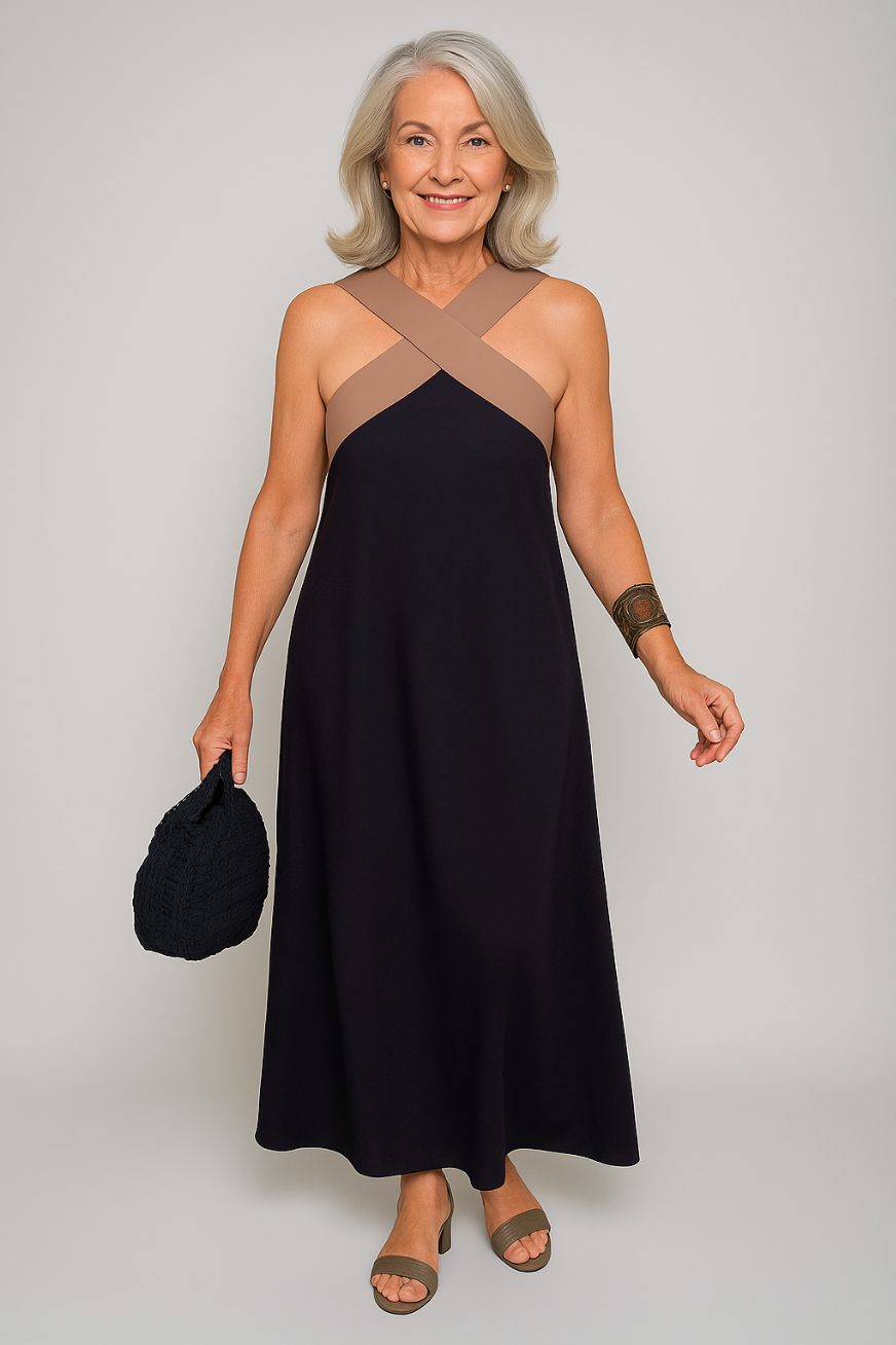 Women's Breathable Comfortable Crossed Maxi Dress
