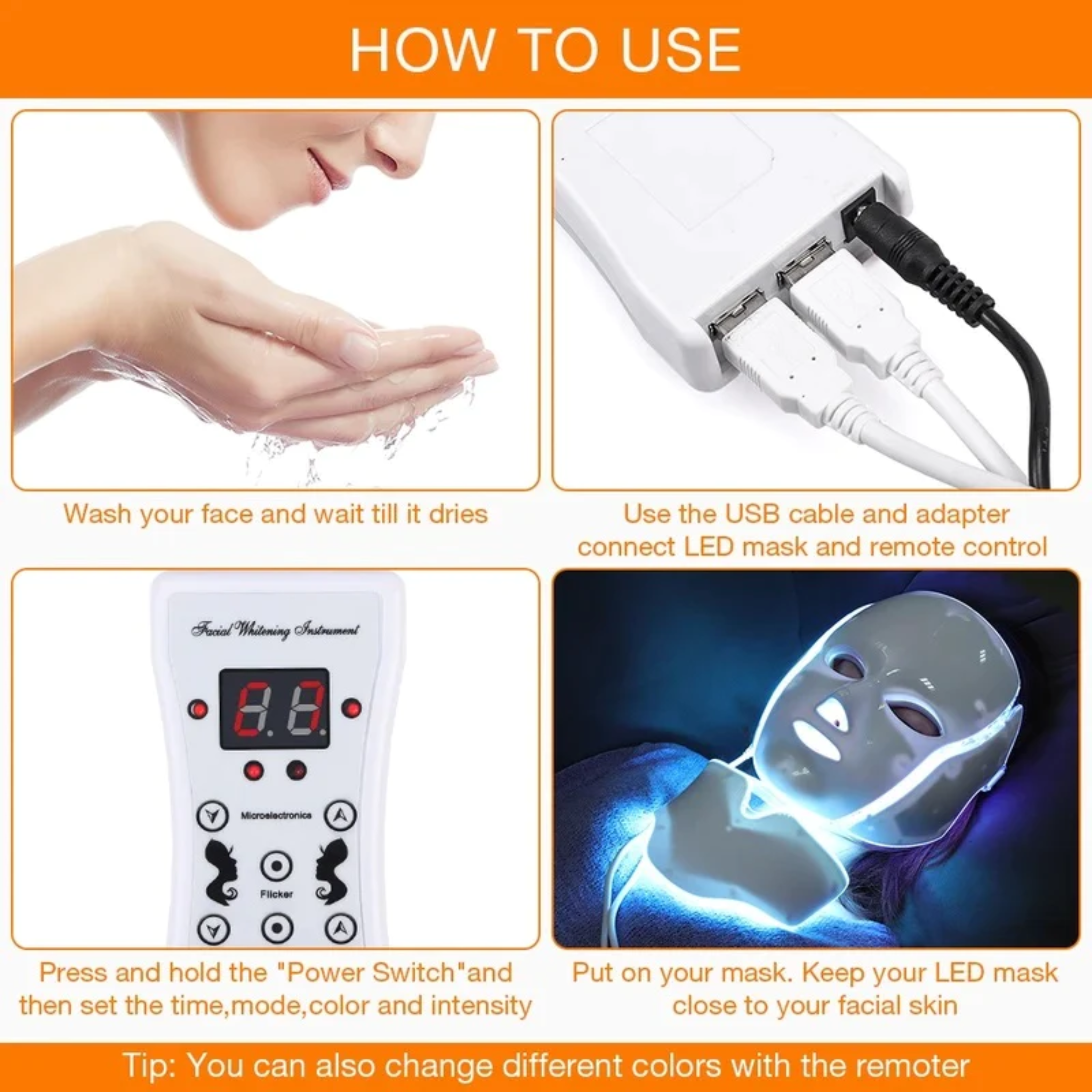 Professional 7-Color LED Phototherapy Mask | for Anti-Aging, Acne & Skin Rejuvenation