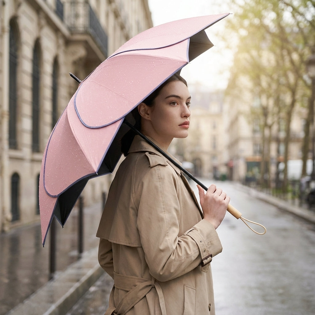 Women's umbrella with floral motif