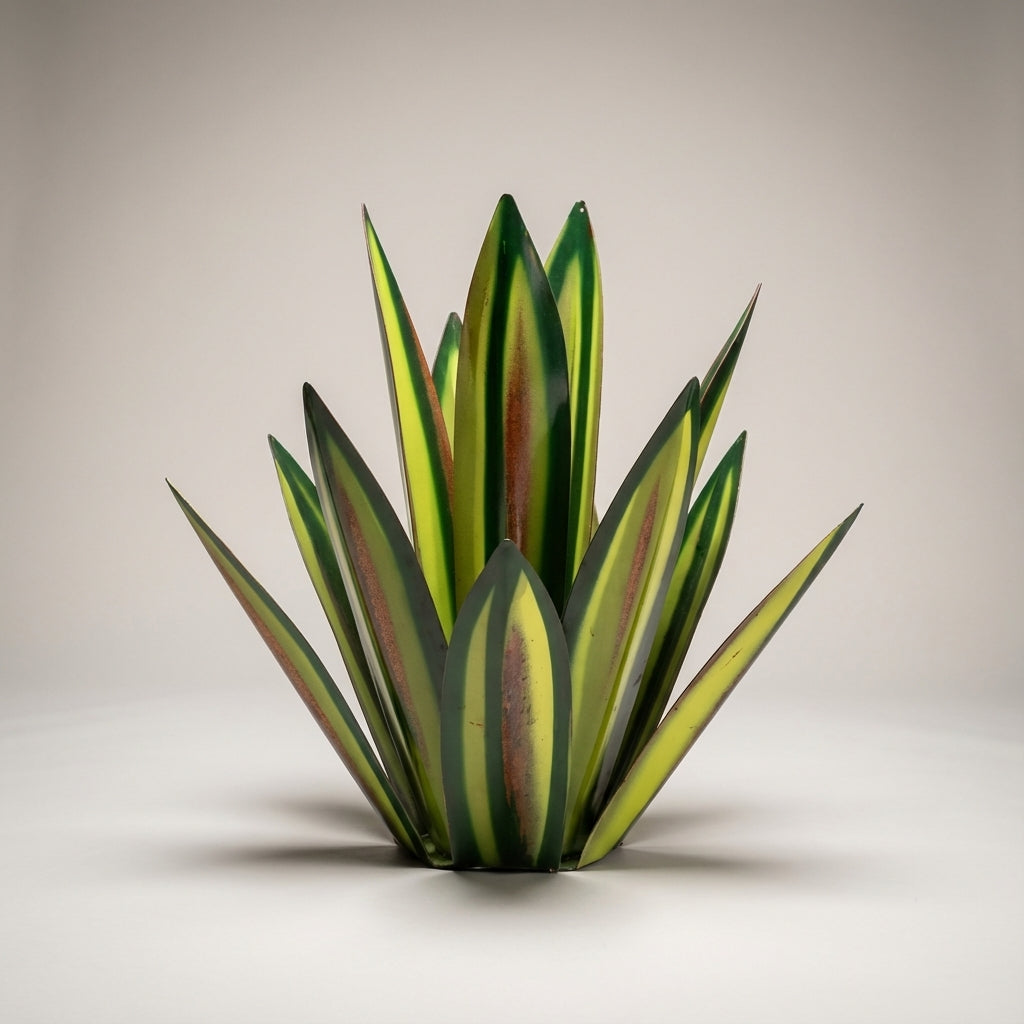 Handcrafted Solar Agave Garden Sculpture