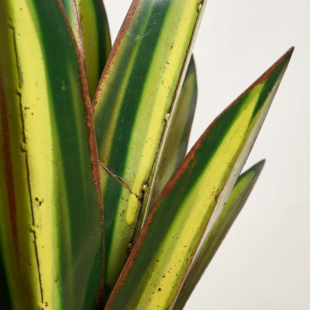 Handcrafted Solar Agave Garden Sculpture