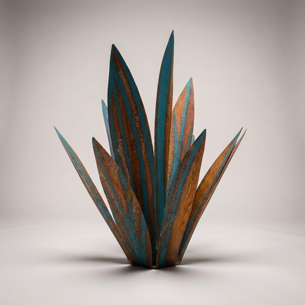 Handcrafted Solar Agave Garden Sculpture