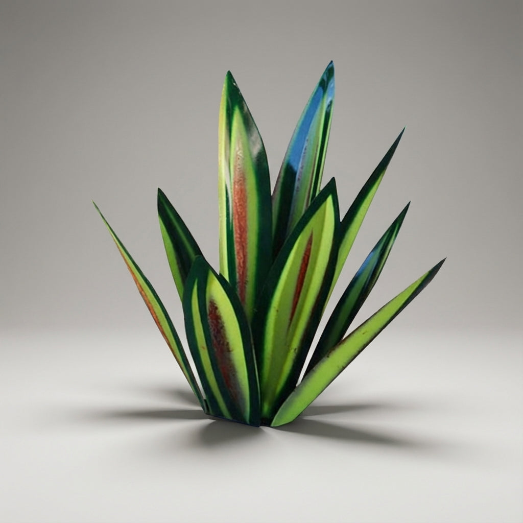 Handcrafted Solar Agave Garden Sculpture