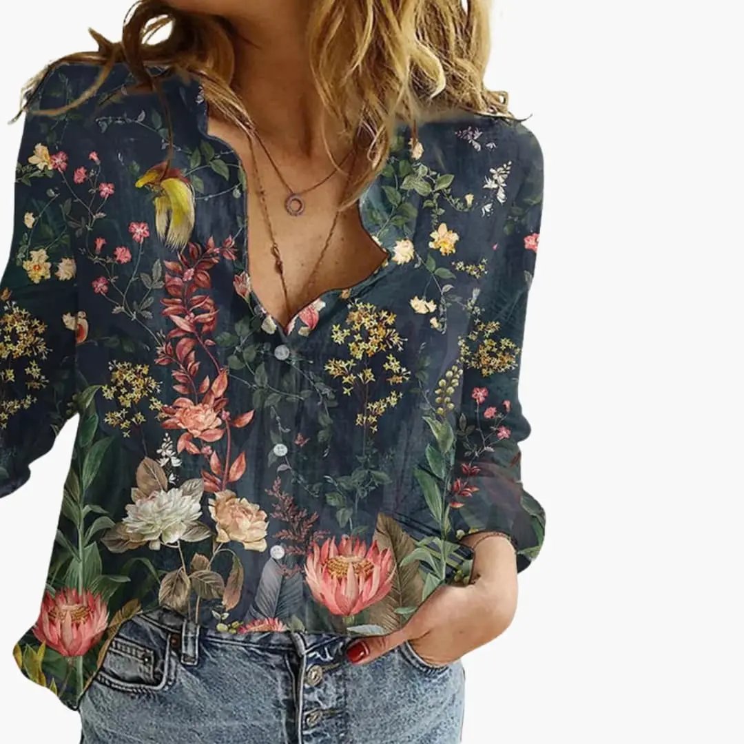 Women’s Artistic Print Casual Blouse