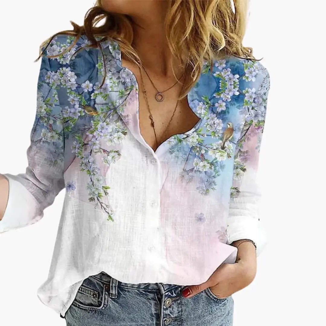 Women’s Artistic Print Casual Blouse