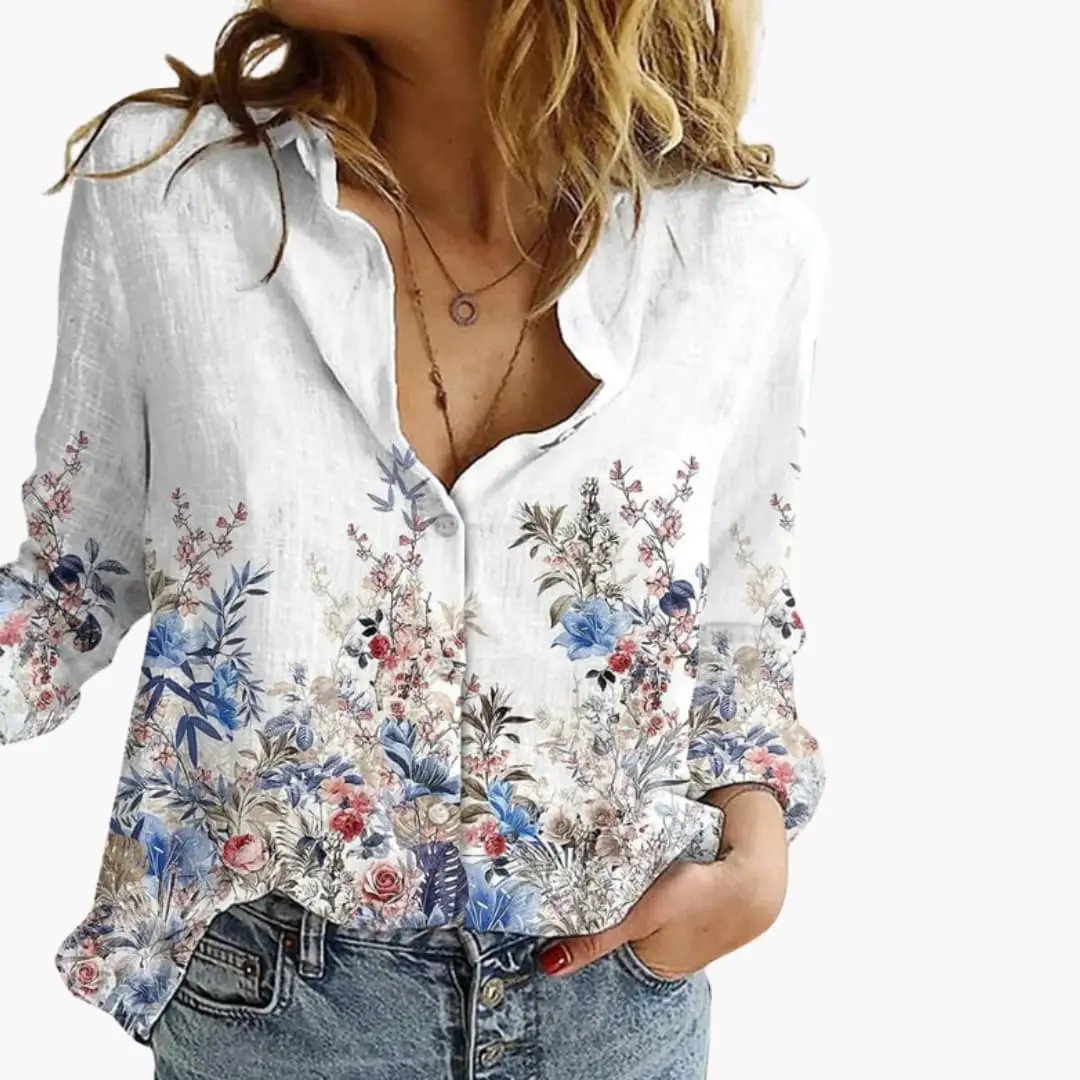 Women’s Artistic Print Casual Blouse