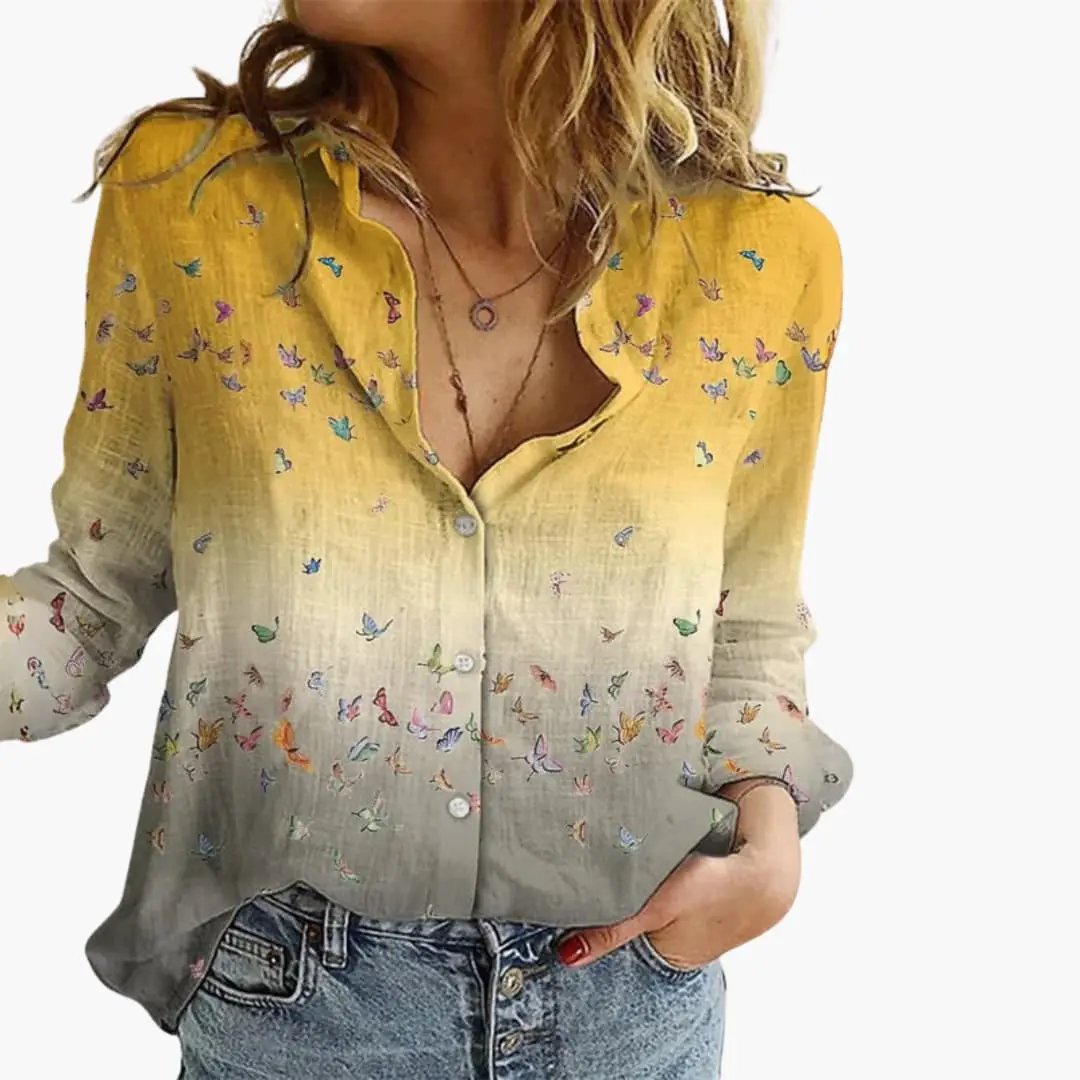 Women’s Artistic Print Casual Blouse