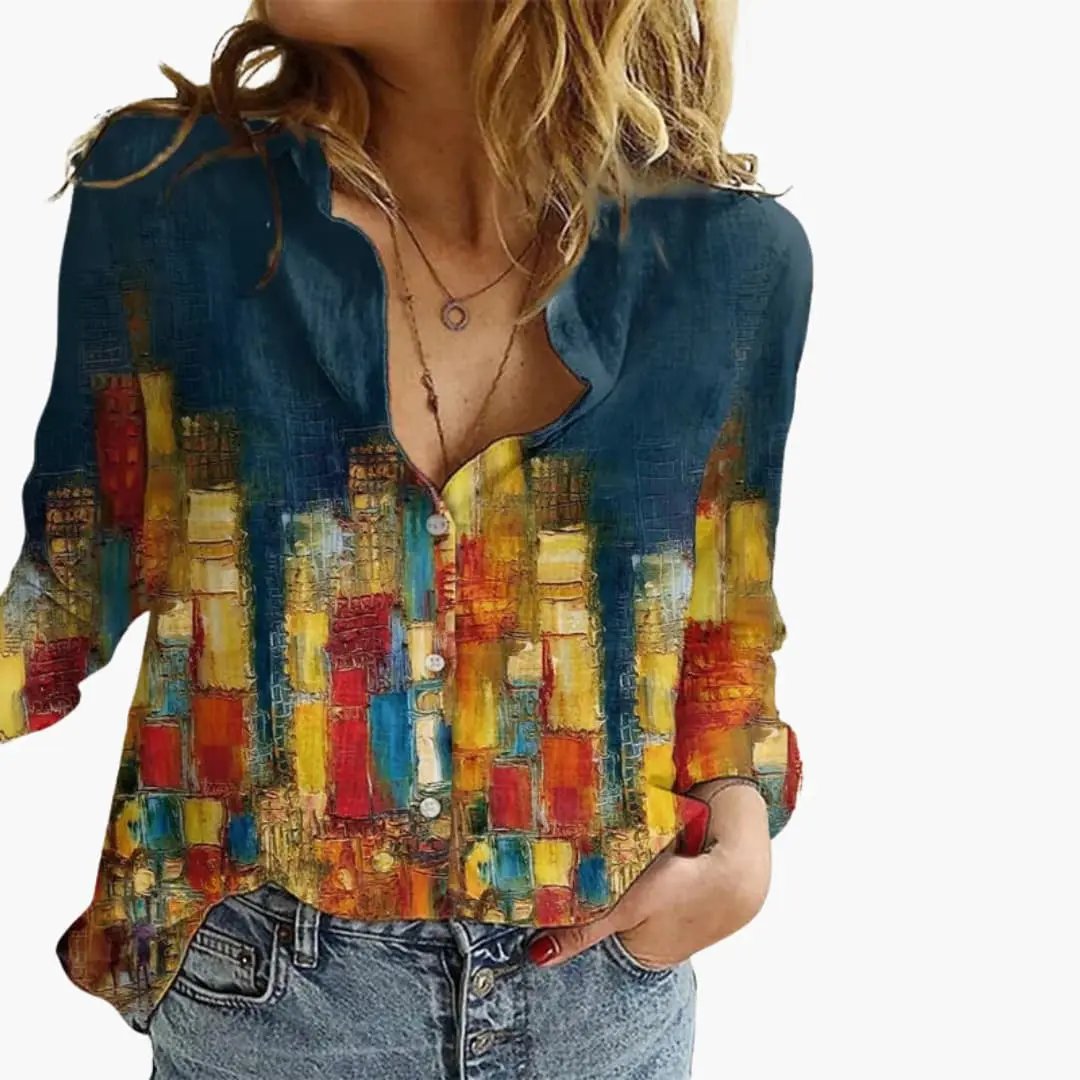 Women’s Artistic Print Casual Blouse