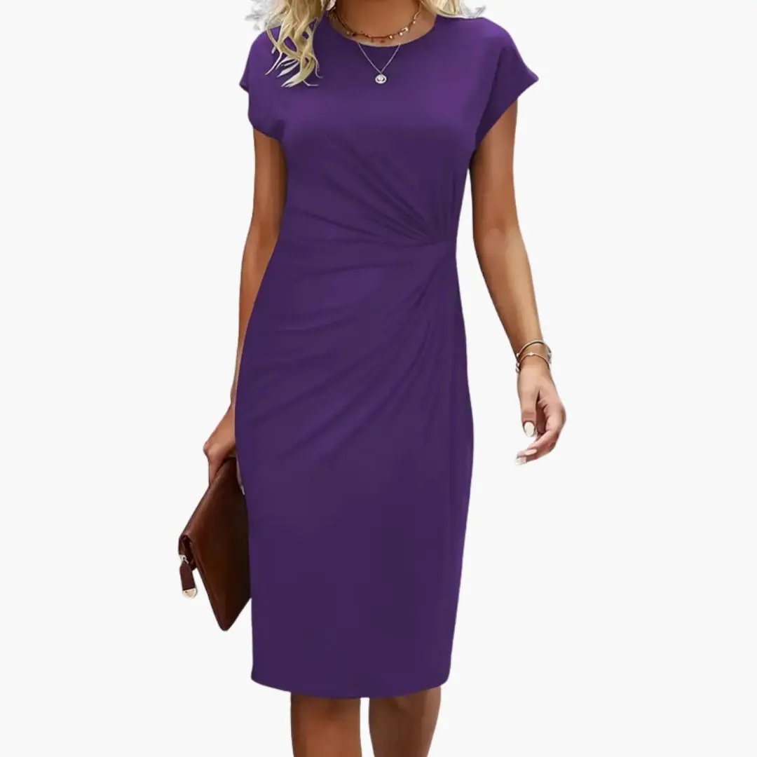 Women’s Elegant Ruched Bodycon Midi Dress