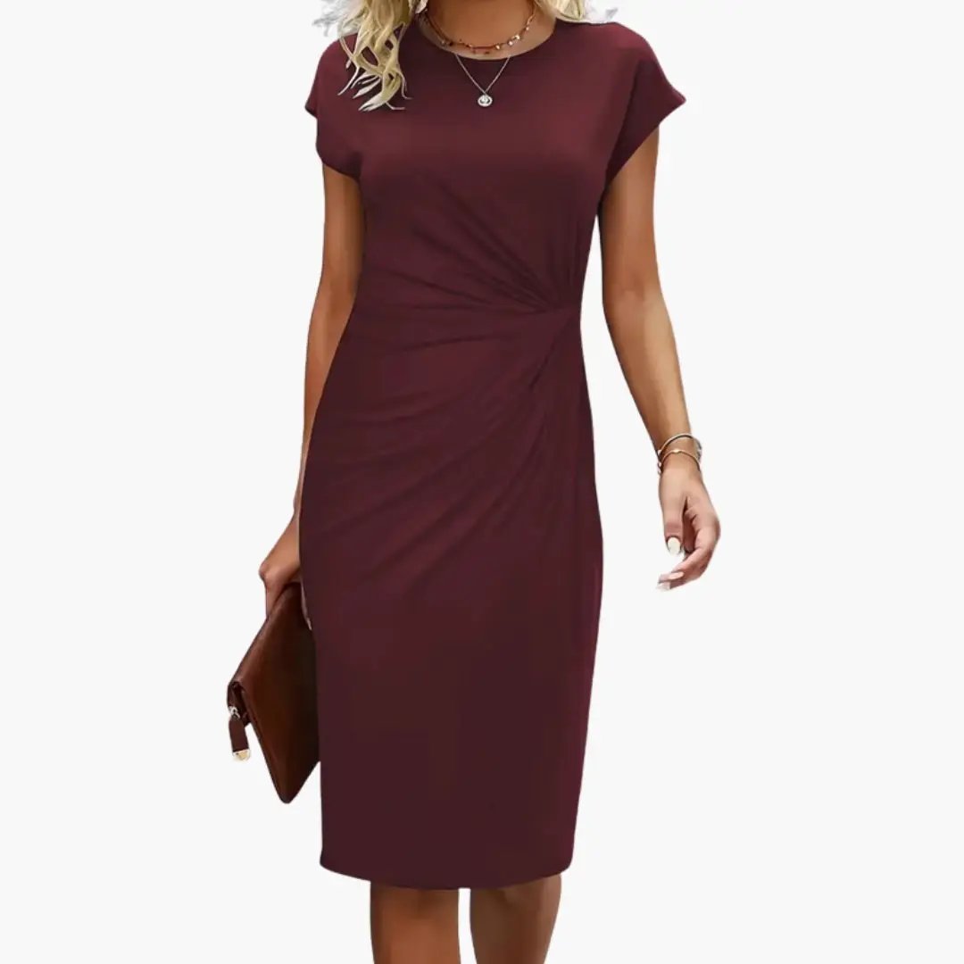Women’s Elegant Ruched Bodycon Midi Dress