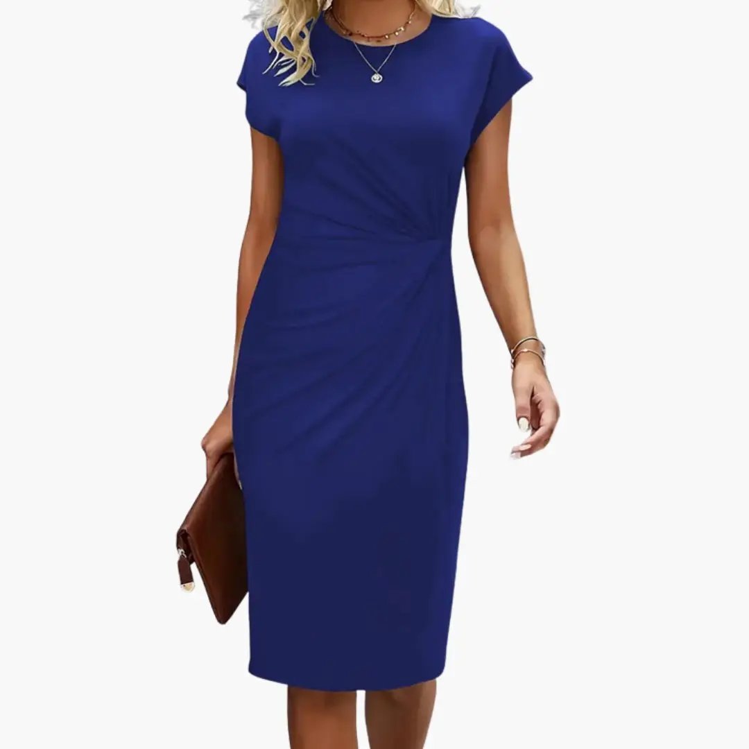 Women’s Elegant Ruched Bodycon Midi Dress